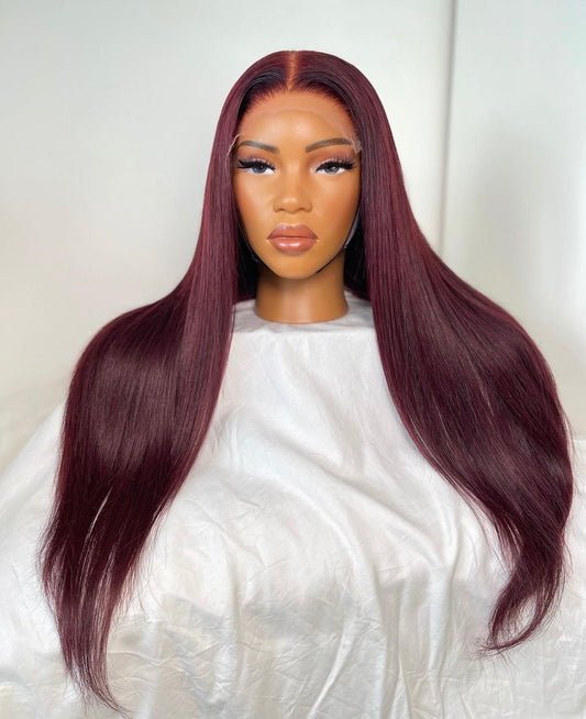HD 6x6 closure burgundy straight frontal