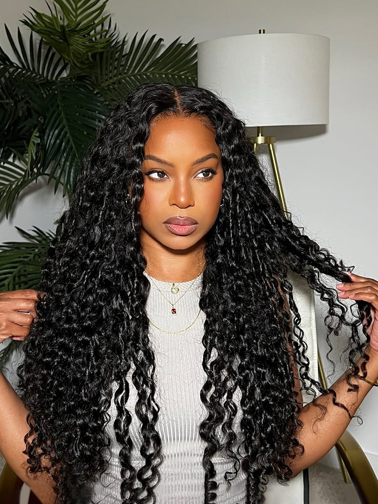 Burmese Curly Wave 5x7 Human Hair Lace Front Wig