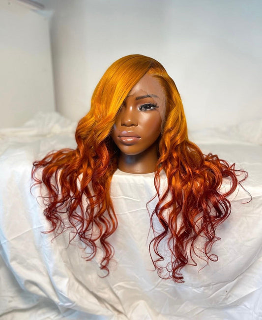 HD 13x6 fire highlight wavey frontal unit