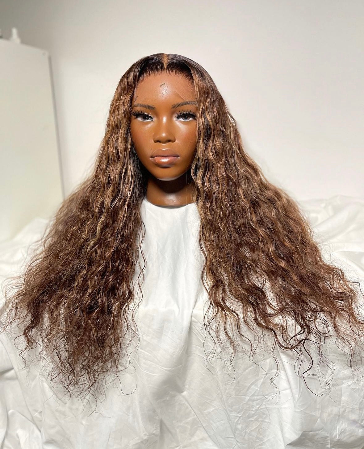 HD 5x5 closure golden brown loose wave frontal unit