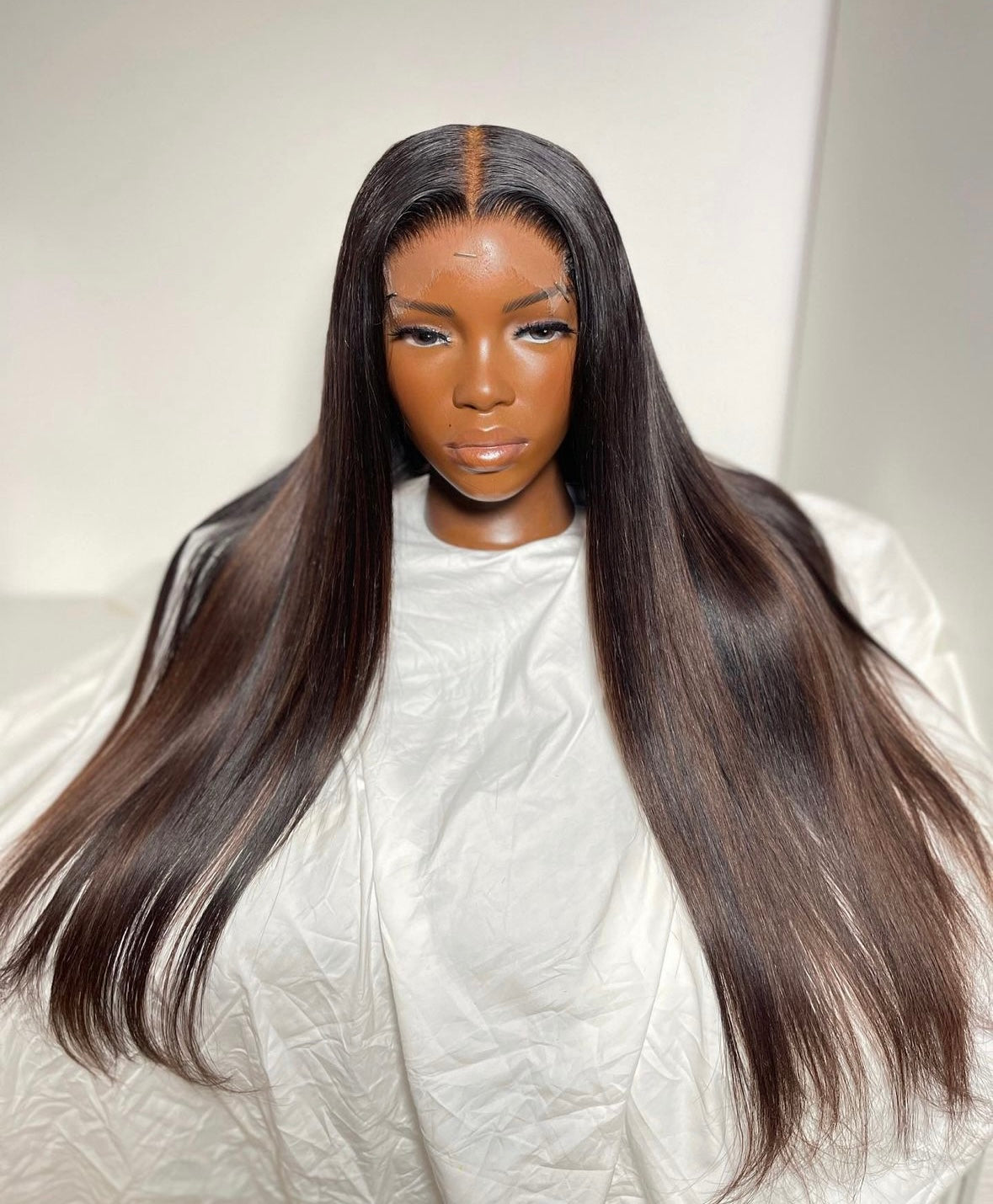 HD 5x5 closure chocolate highlight straight frontal unit