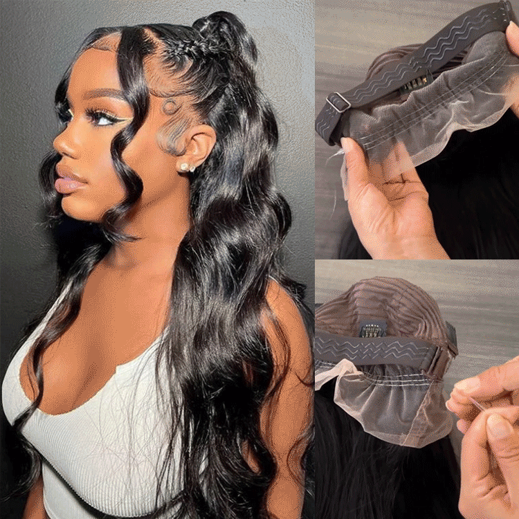Glueless Invisi Drawstring 360 Lace Wig Body Wave Pre-Max Lace Front Wig Human Hair Wig