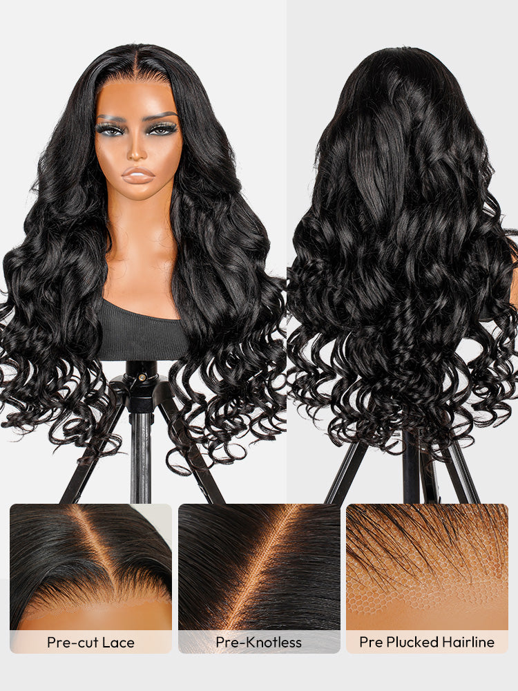Glueless Ocean Wave Wig 13x4 Lace Frontal Pre-plucked&bleached