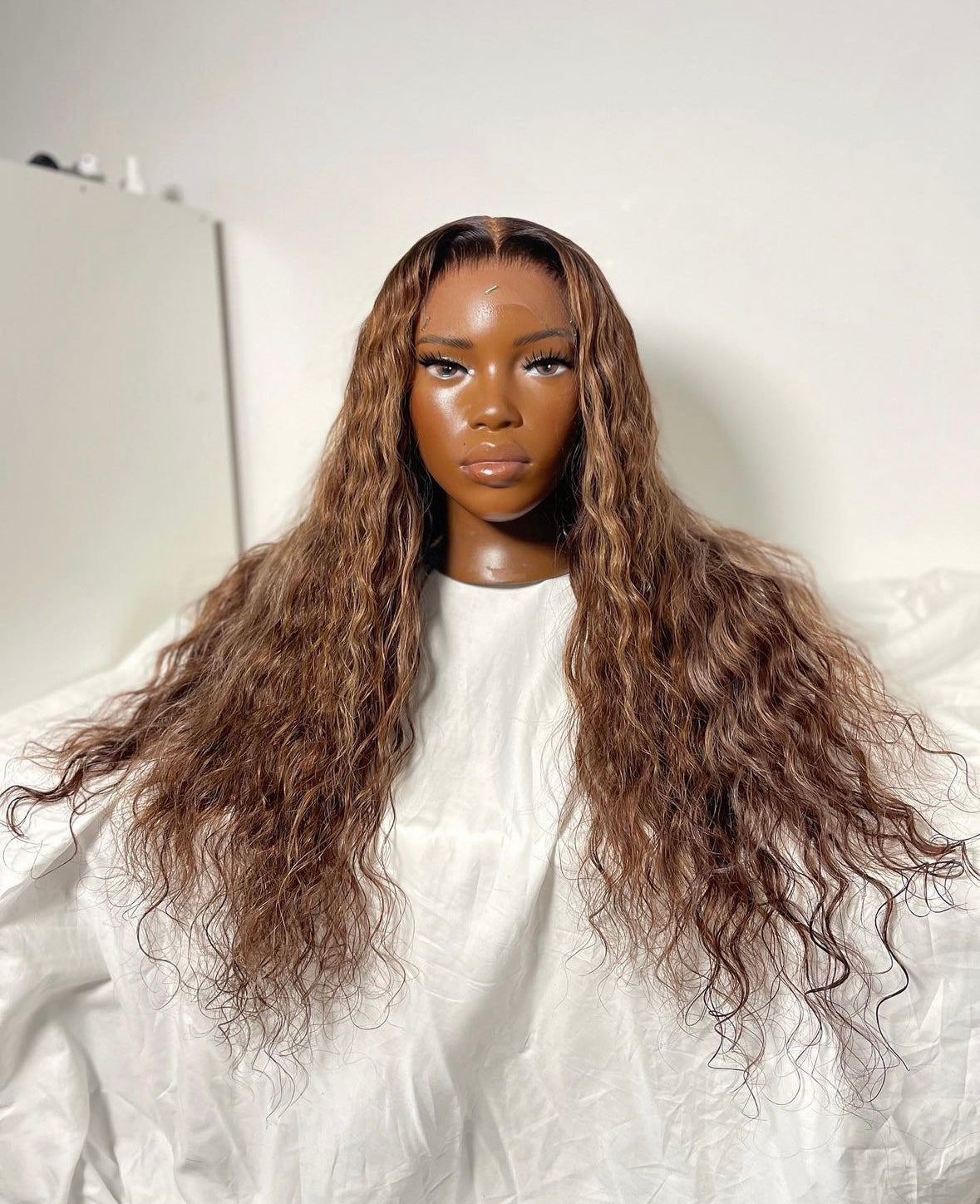 HD 5x5 closure golden brown loose wave frontal unit