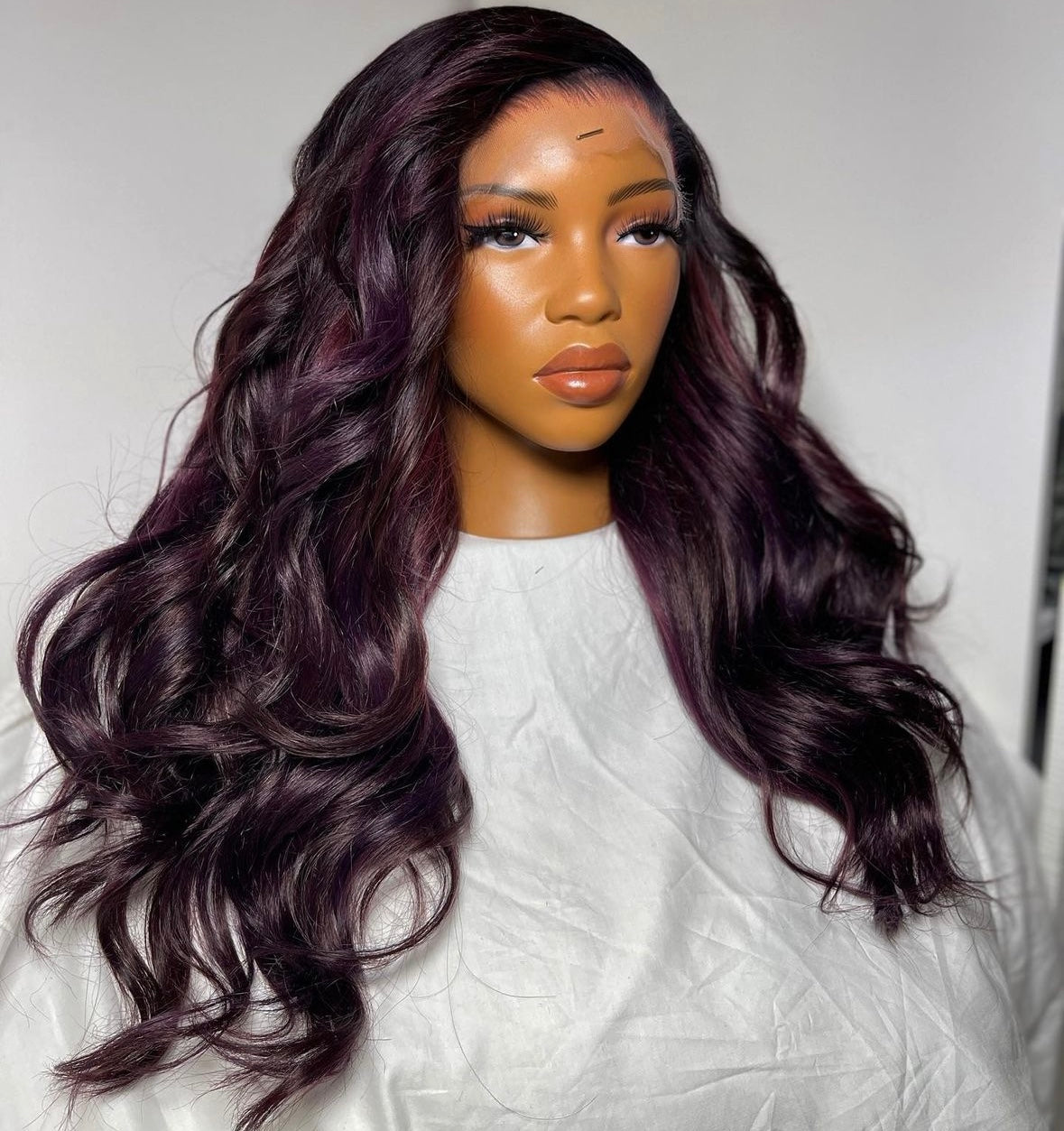 HD 7x7 closure soft layered deep purple frontal