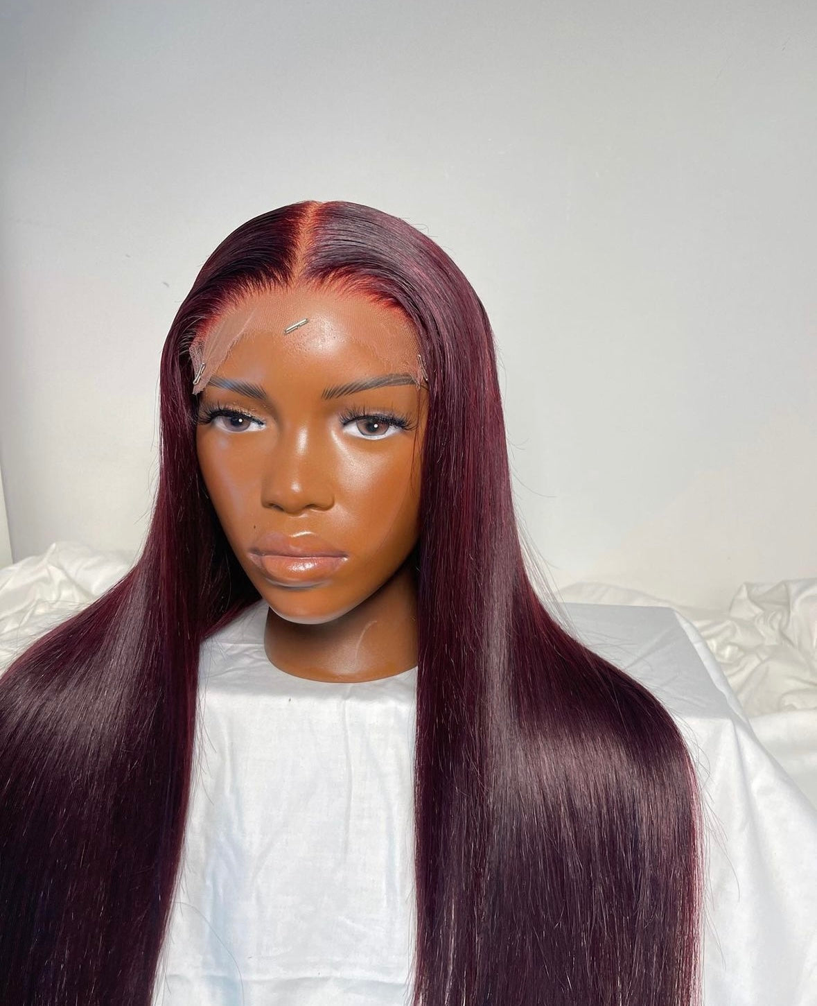 HD 6x6 closure burgundy straight frontal unit