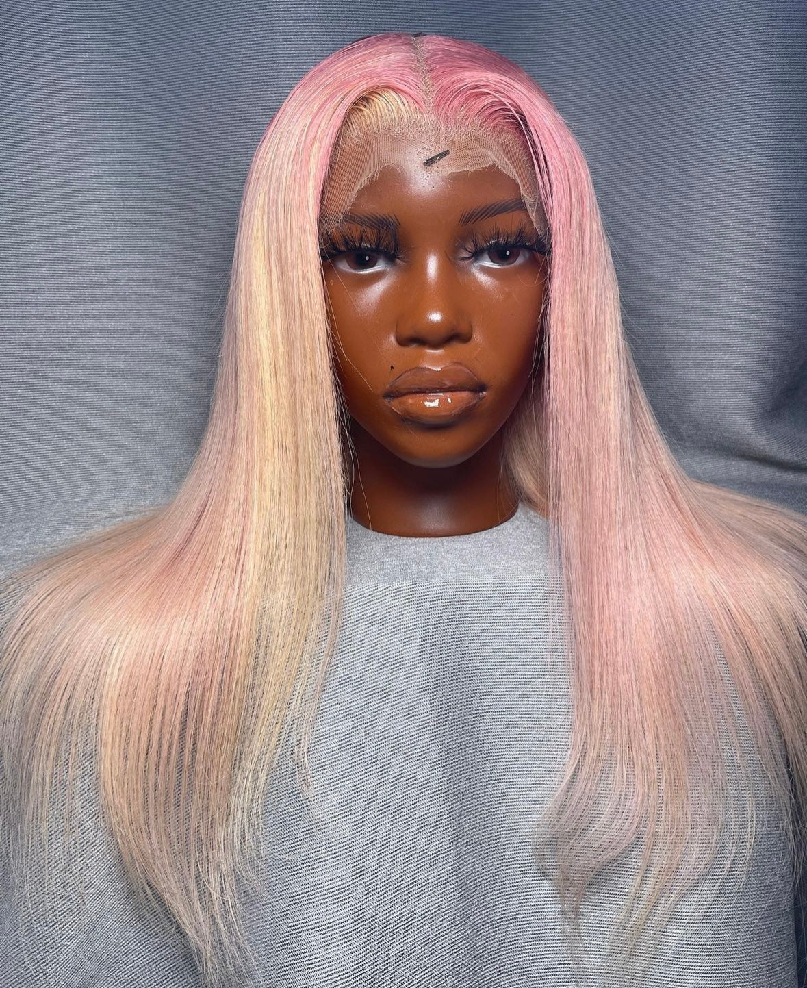 HD 13x4 pink and blonde straight frontal unit