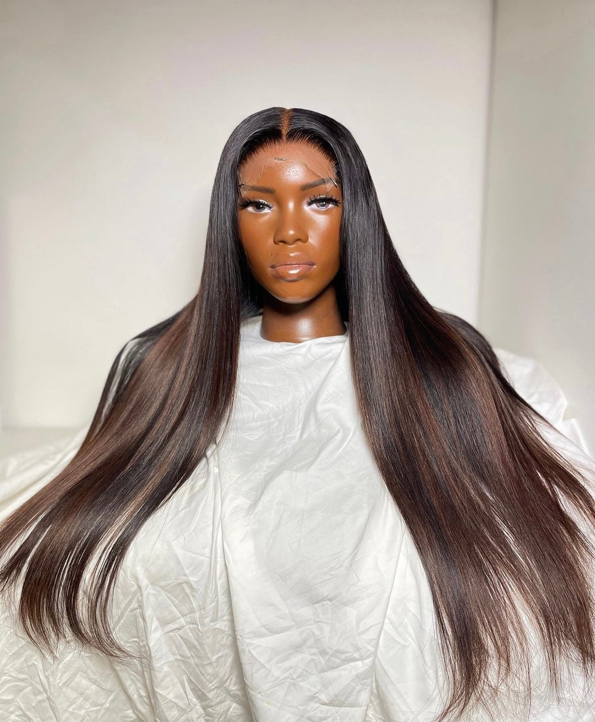 HD 5x5 closure chocolate highlight straight frontal unit