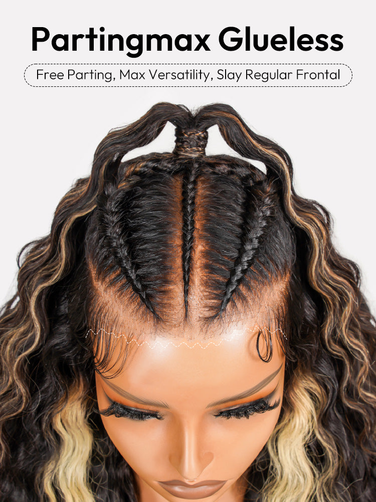 Glueless Highlight Stylist Wig Crimped Wavy 13x6 Lace Front Wig