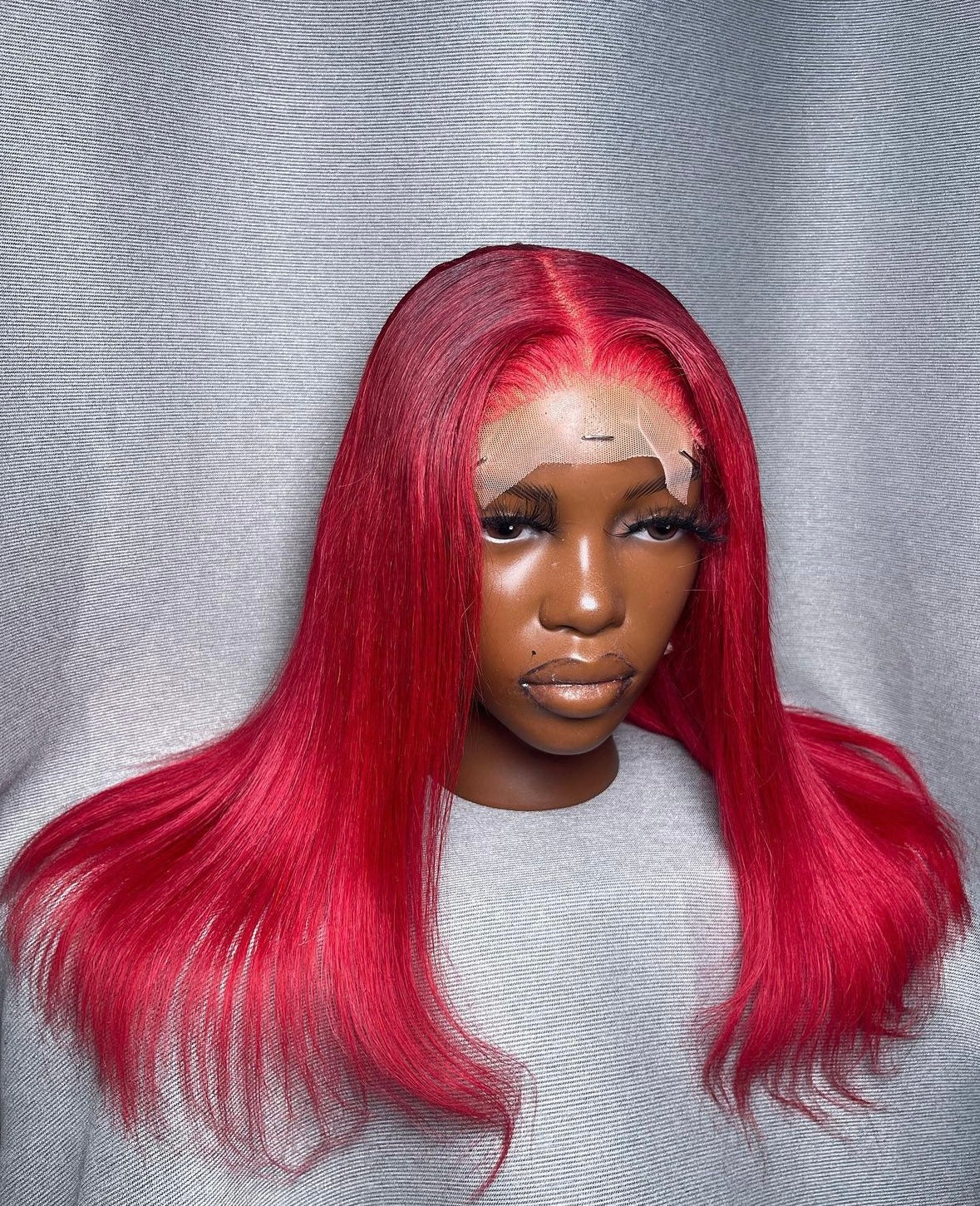 HD 5x5 closure bright red straight frontal unit