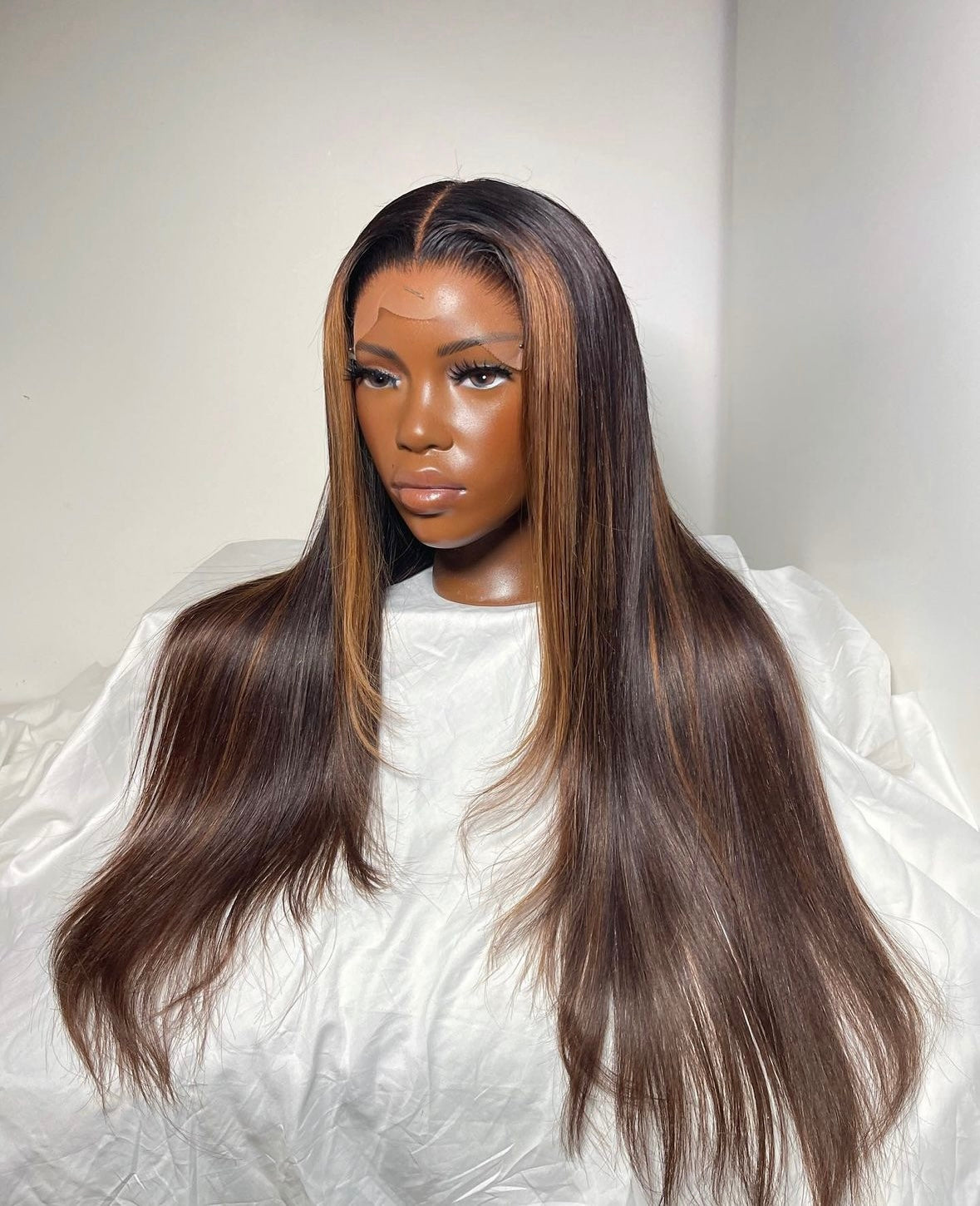 HD 6x6 closure brown highlight straight frontal unit