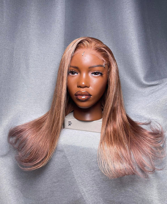 HD 6x6 closure honey blonde highlight straight frontal unit