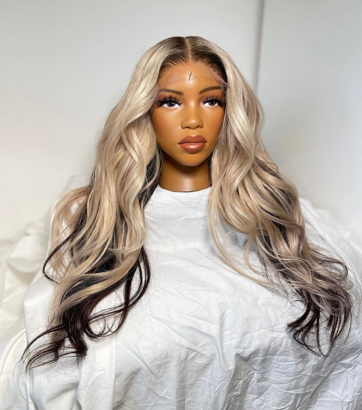 HD 6x6 closure blonde highlight wavey frontal