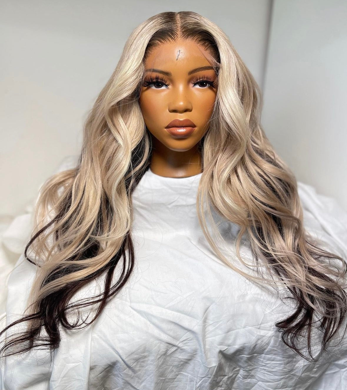 HD 6x6 closure blonde highlight wavey frontal