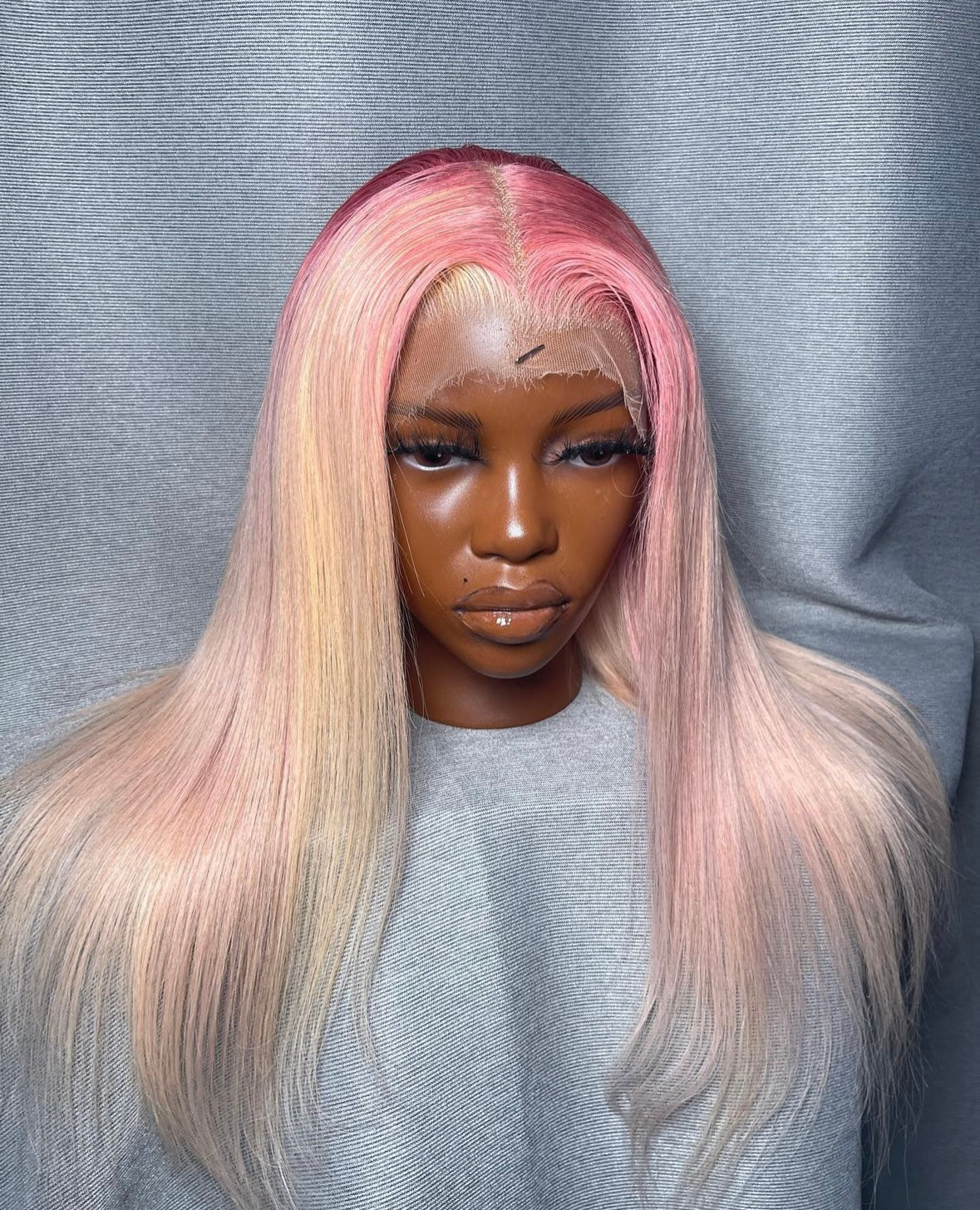 HD 13x4 pink and blonde straight frontal unit