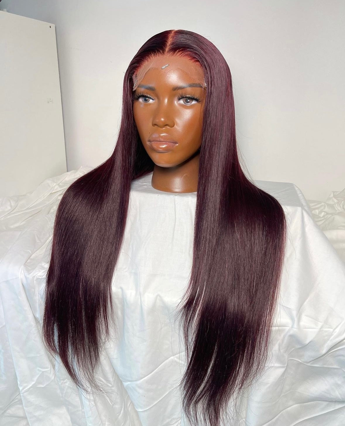 HD 6x6 closure burgundy straight frontal unit