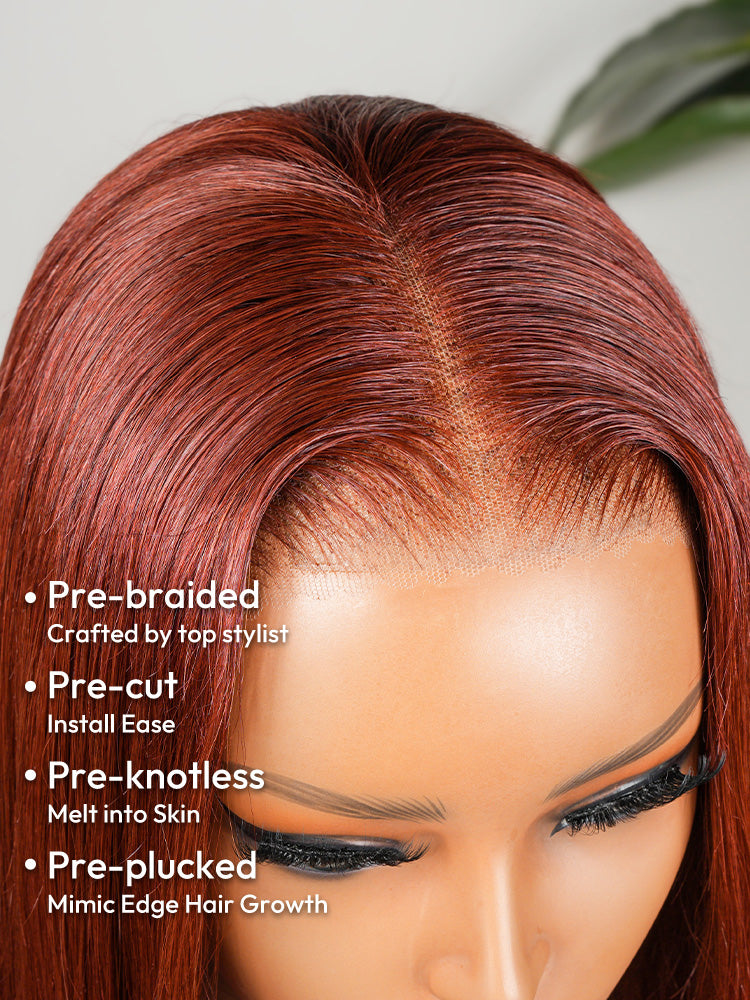Mera Red Customized Wave Wig Colored Human Hair Pre-Everything Lace Front Wig