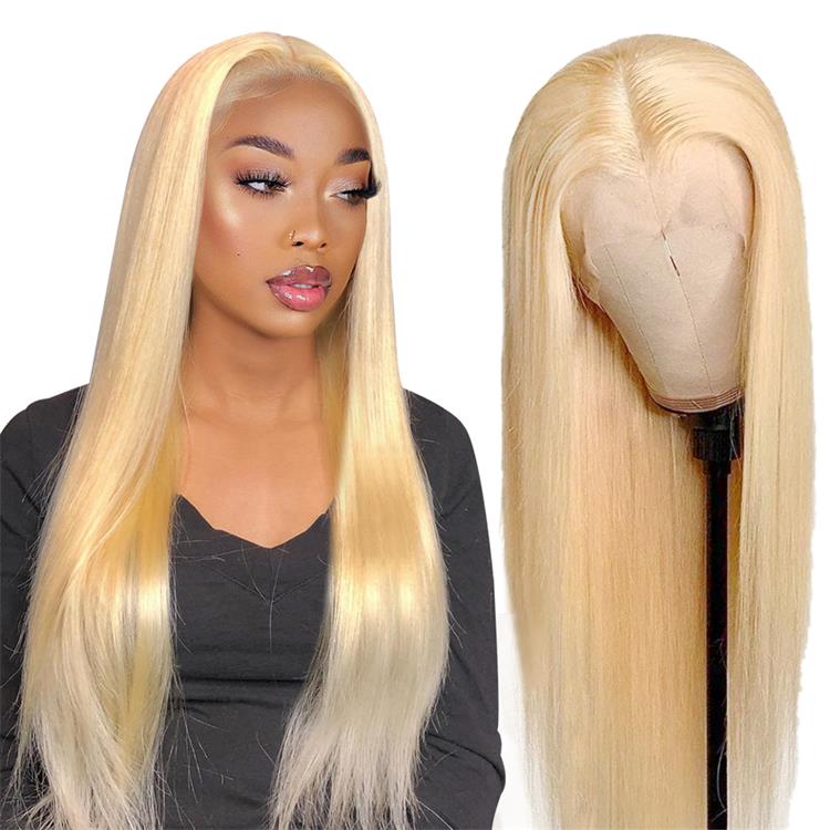 Full Lace Wigs 613 Colored Hair Lace Wigs 150% Density Blonde Straight Virgin Hair Ombre Wig