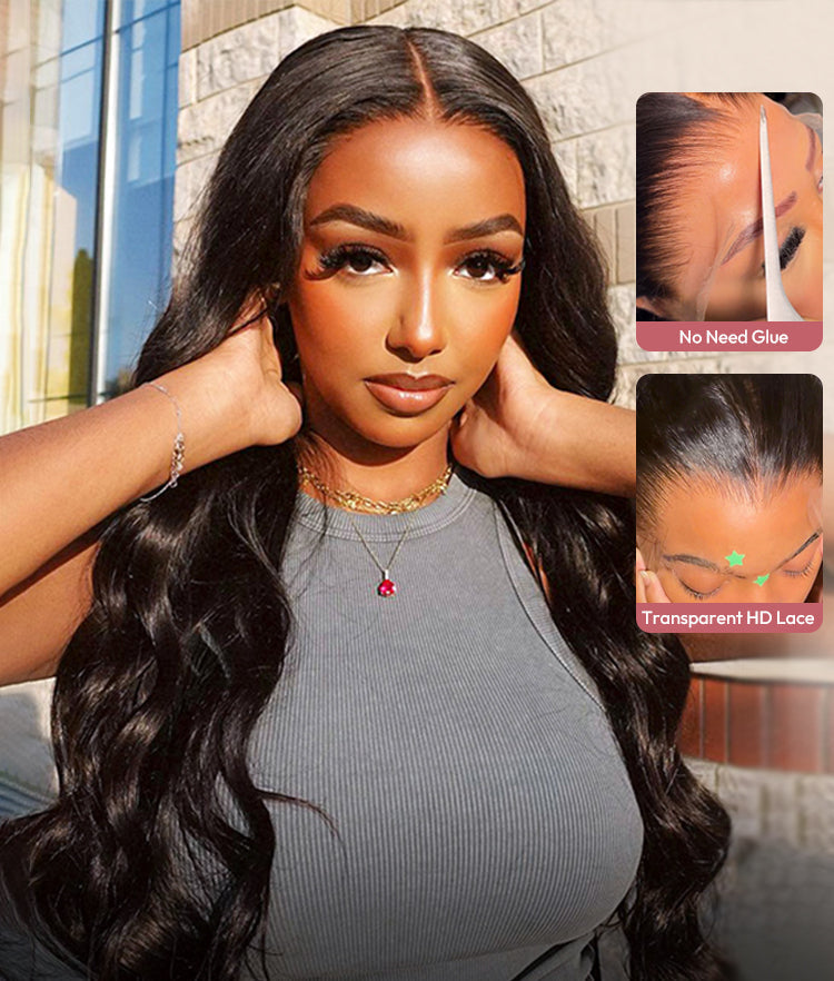 HD Wigs Lace Closure Wigs Transparent Body Wave Straight Invisible Wig