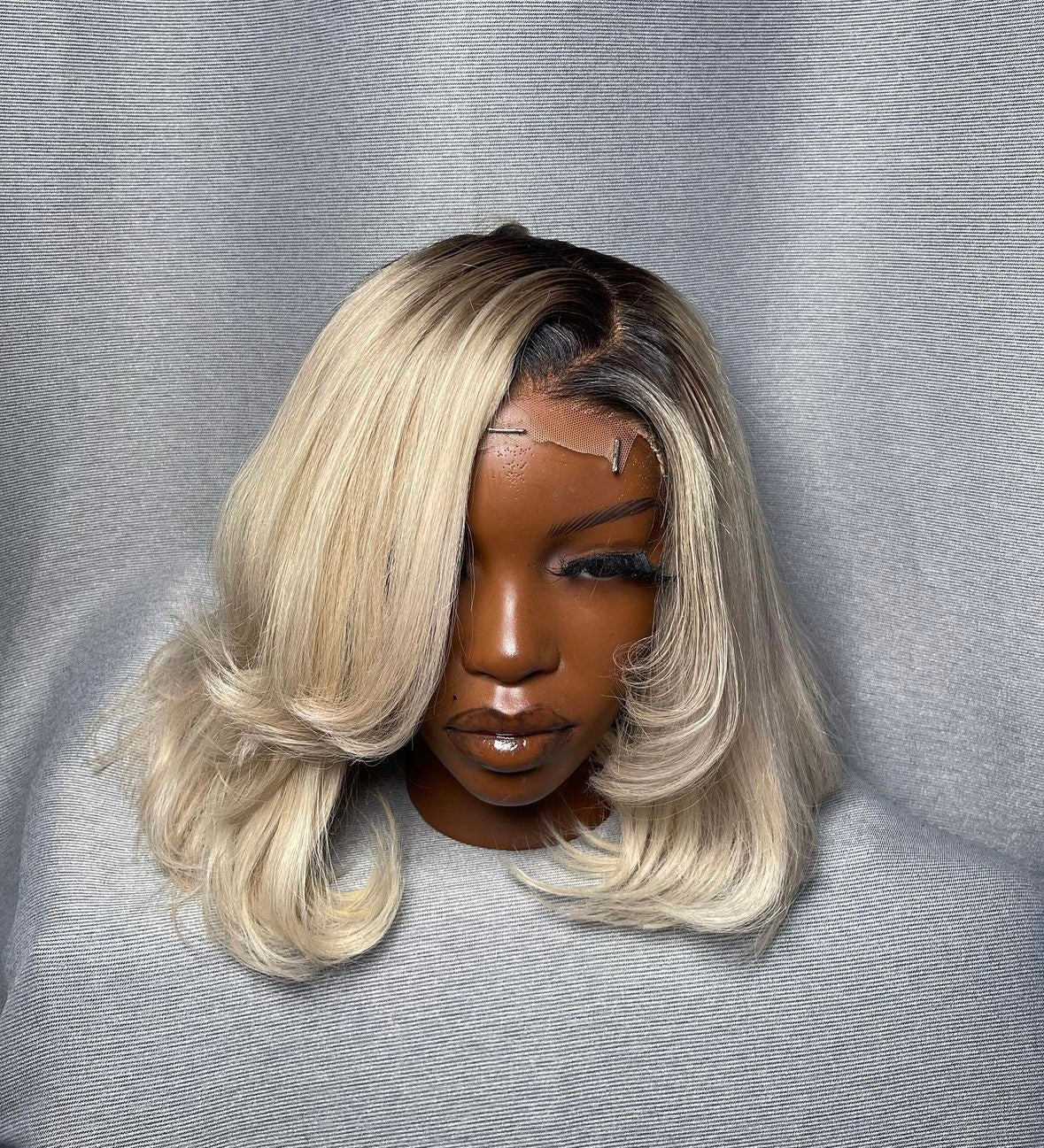 HD 5x5 closure dark root blonde straight frontal unit