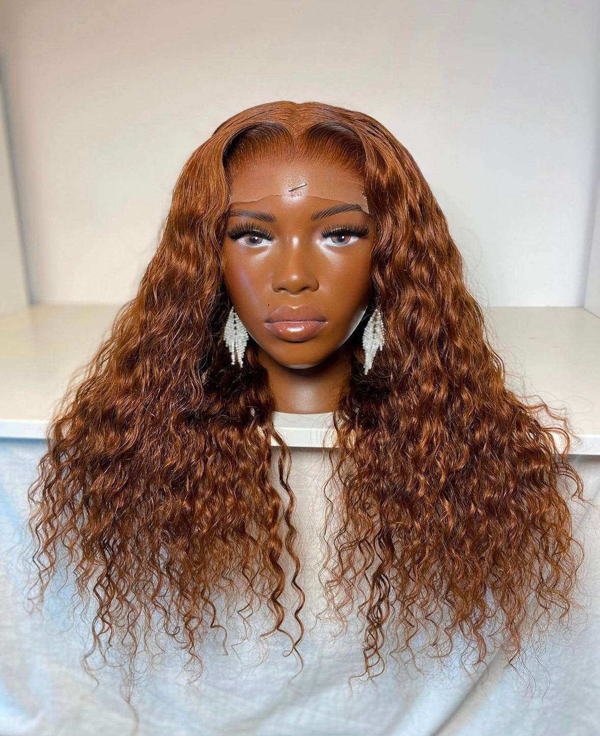 HD 5x5 closure ginger deep wave frontal unit