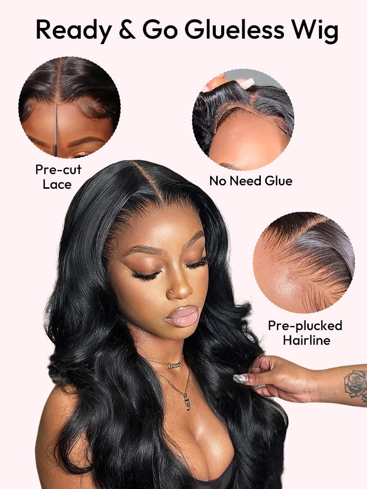 Body Wave Pre-Cut HD Undetectable Lace Pre-Bleached Closure Wig