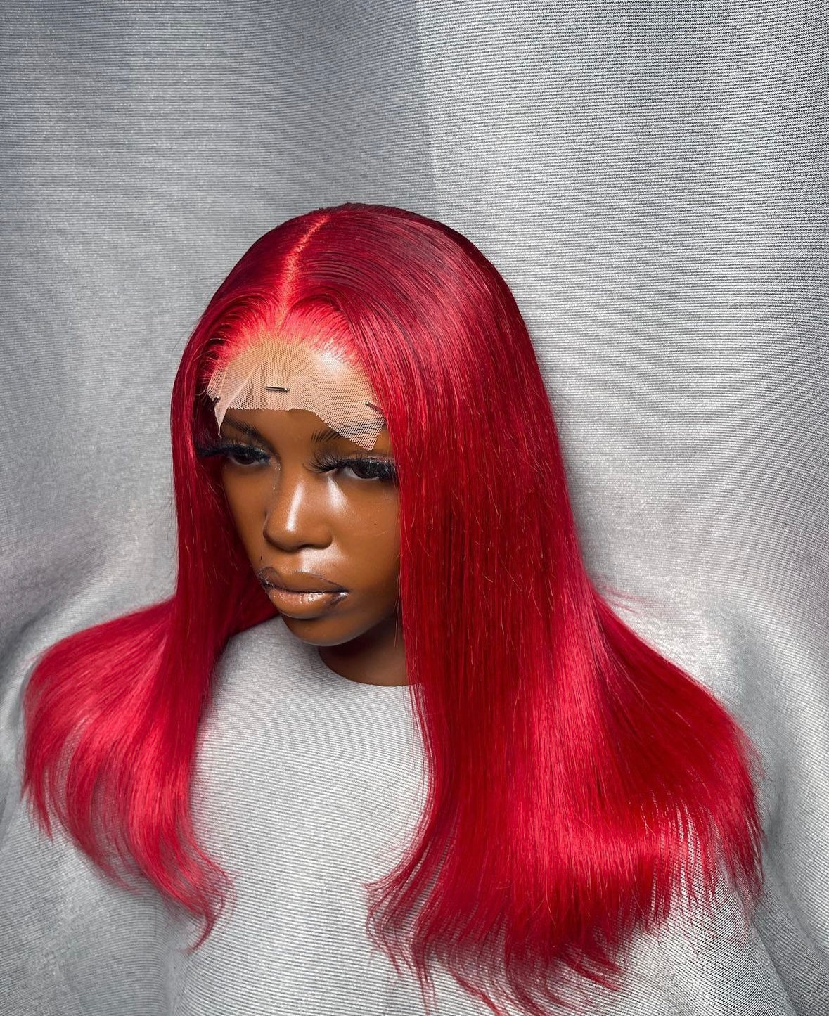 HD 5x5 closure bright red straight frontal unit