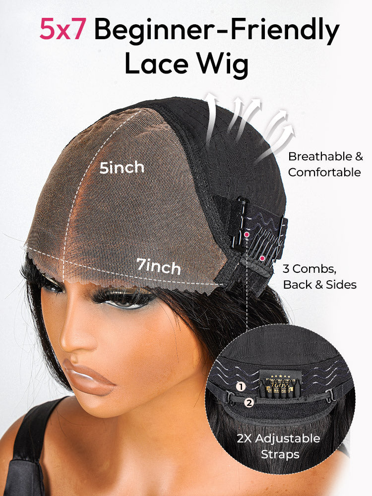 Body Wave Pre-Cut HD Undetectable Lace Pre-Bleached Closure Wig