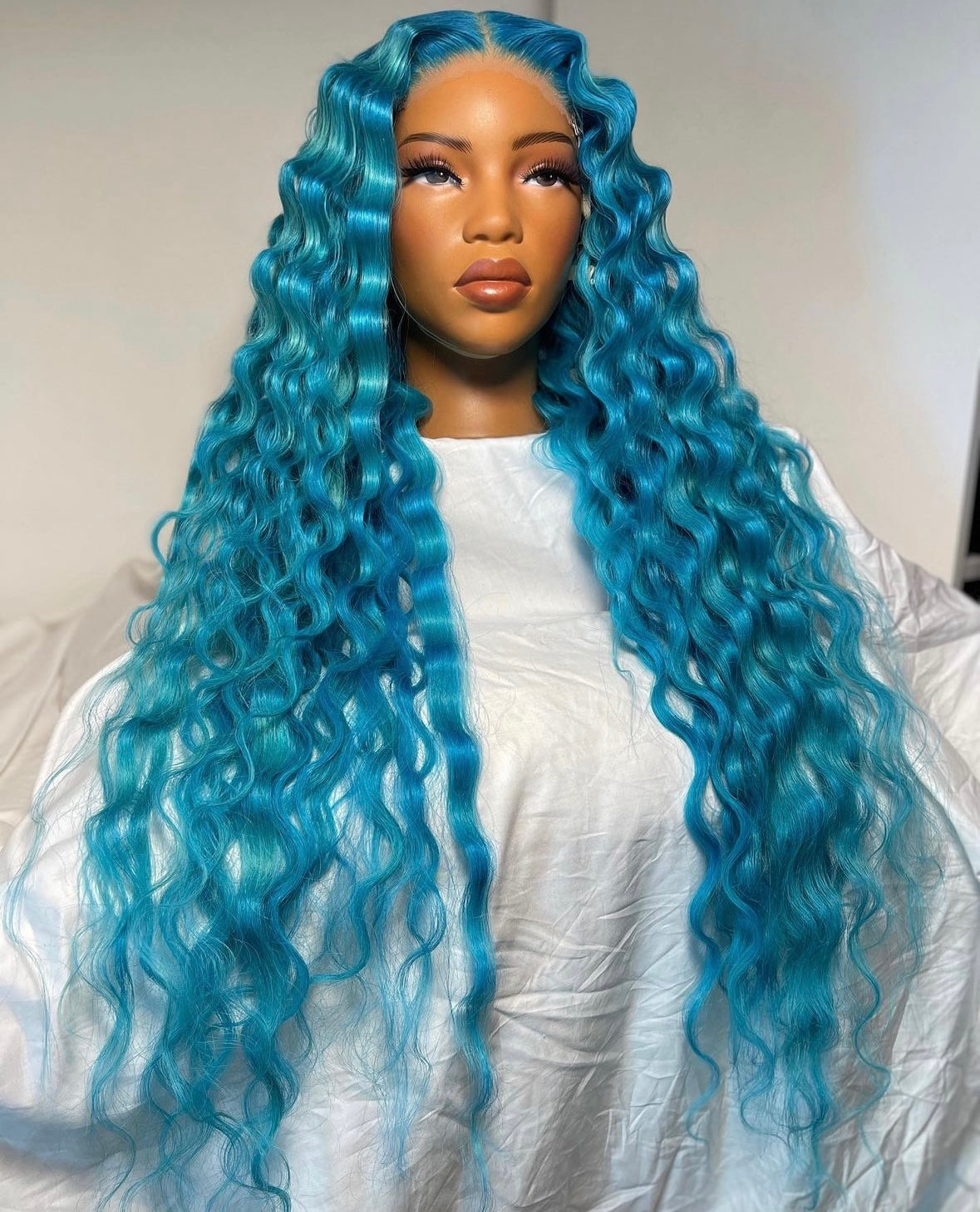 HD 5x5 closure blue mermaid wavy frontal
