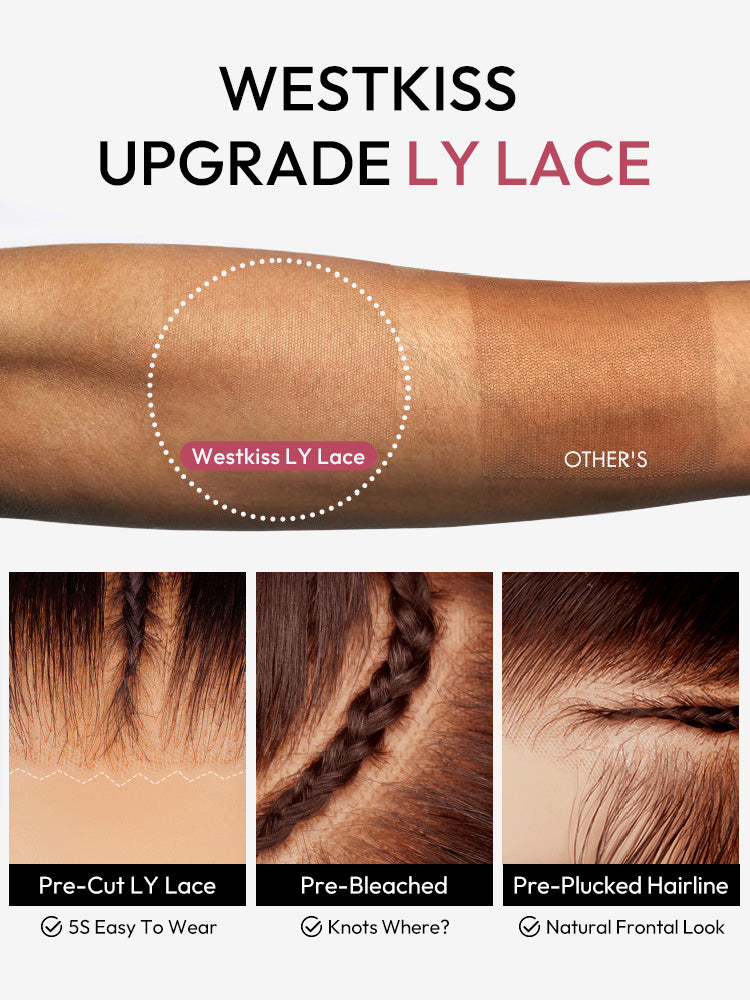 Brown Deep Wave Wig Knotless Pre-Braided 13x6 Parting Lace Front Wig