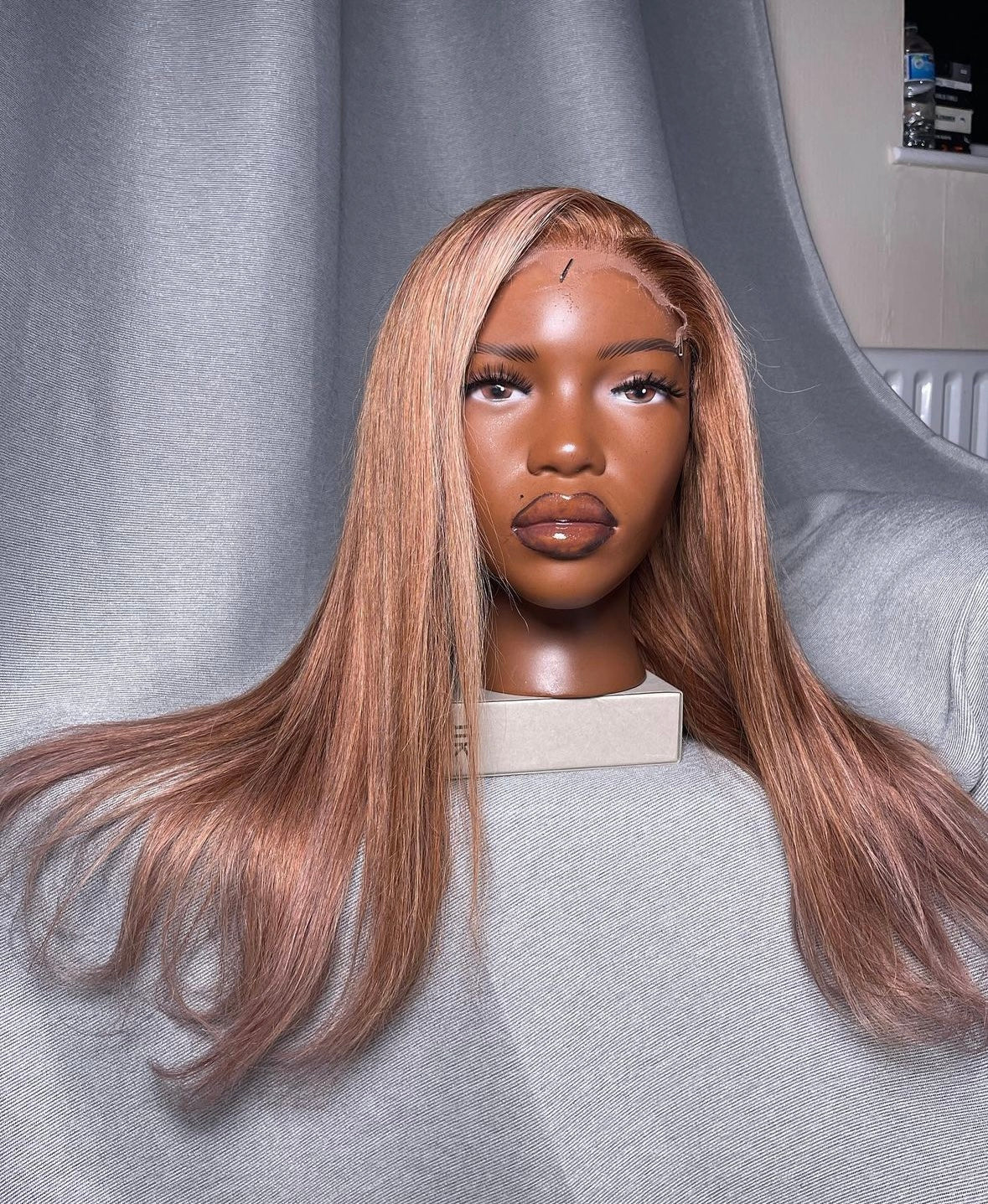 HD 6x6 closure honey blonde highlight straight frontal unit