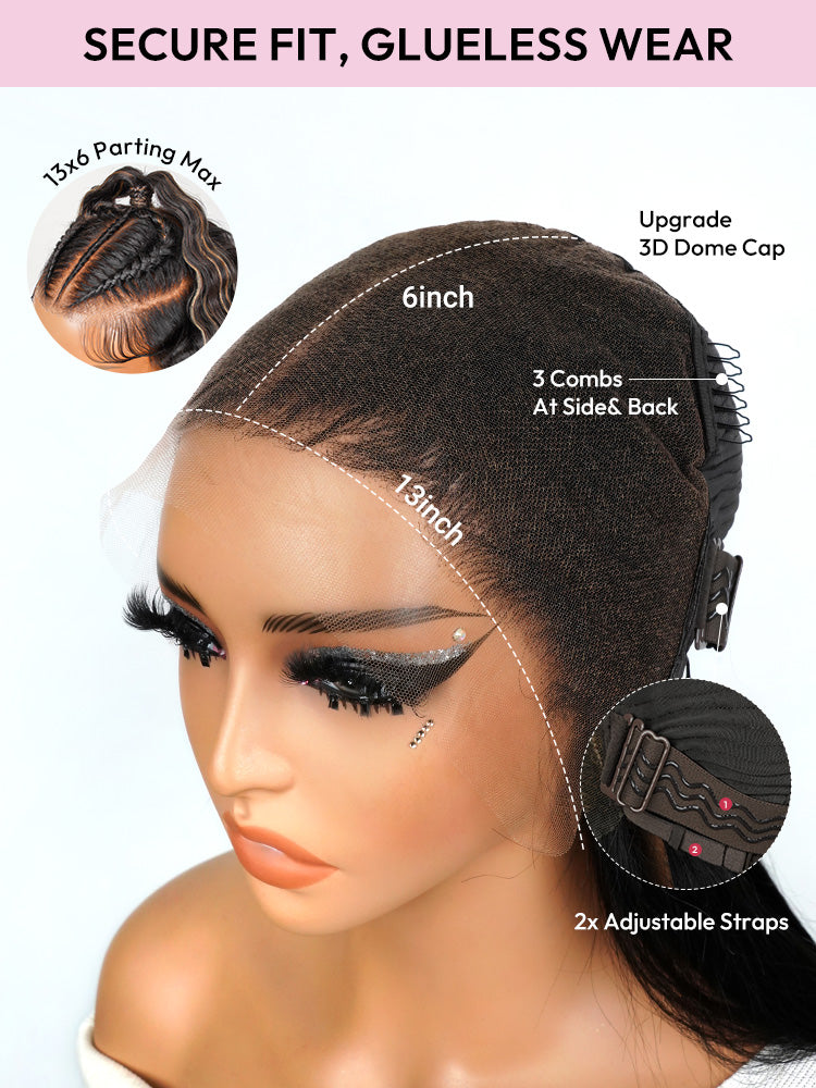 Glueless Highlight Stylist Wig Crimped Wavy 13x6 Lace Front Wig