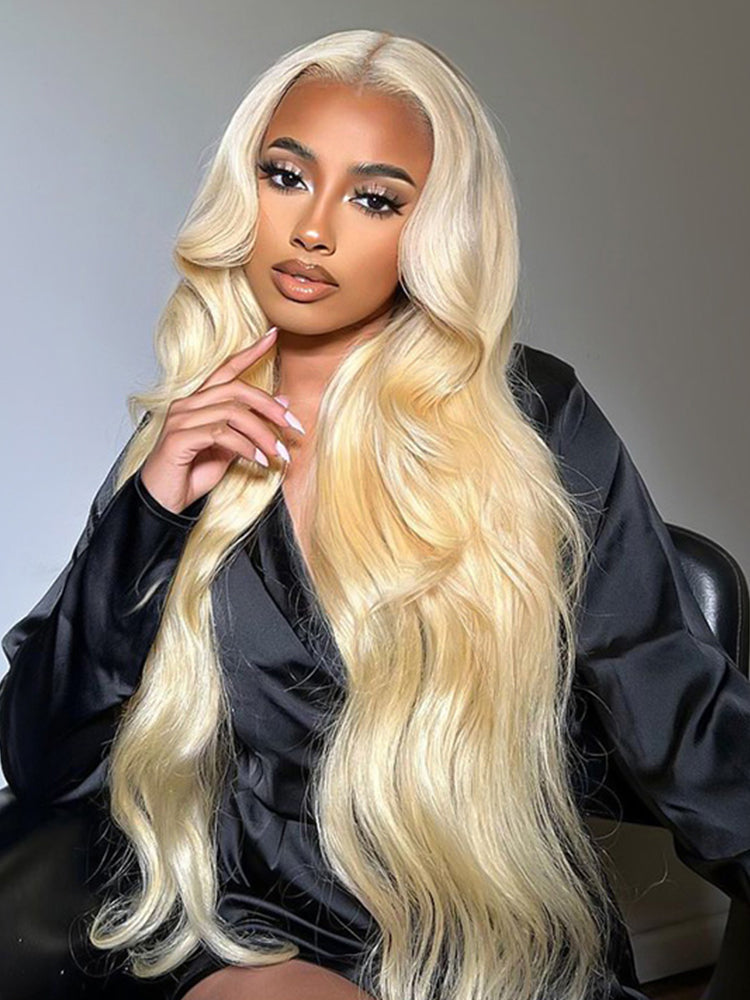 613 Blonde Long Straight and Body Wave Human Hair Super Invisible LY Lace Front Wig