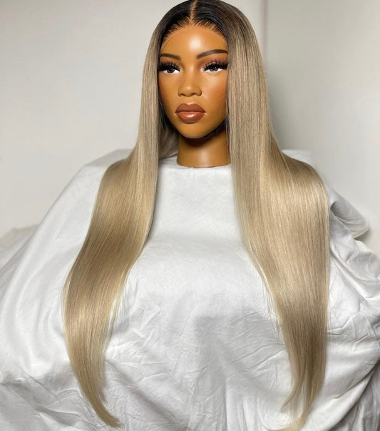 HD 6x6 closure blonde straight frontal