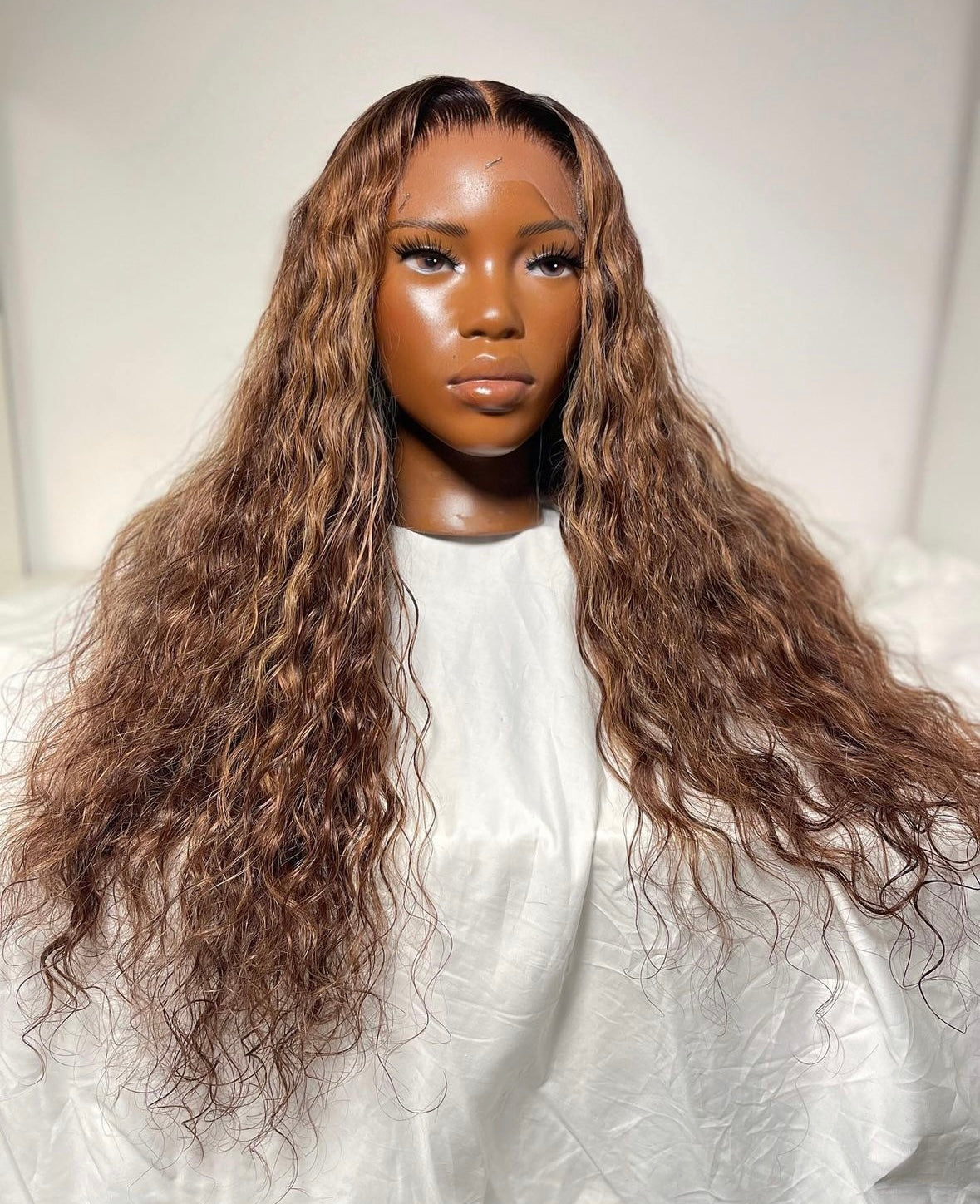 HD 5x5 closure golden brown loose wave frontal unit