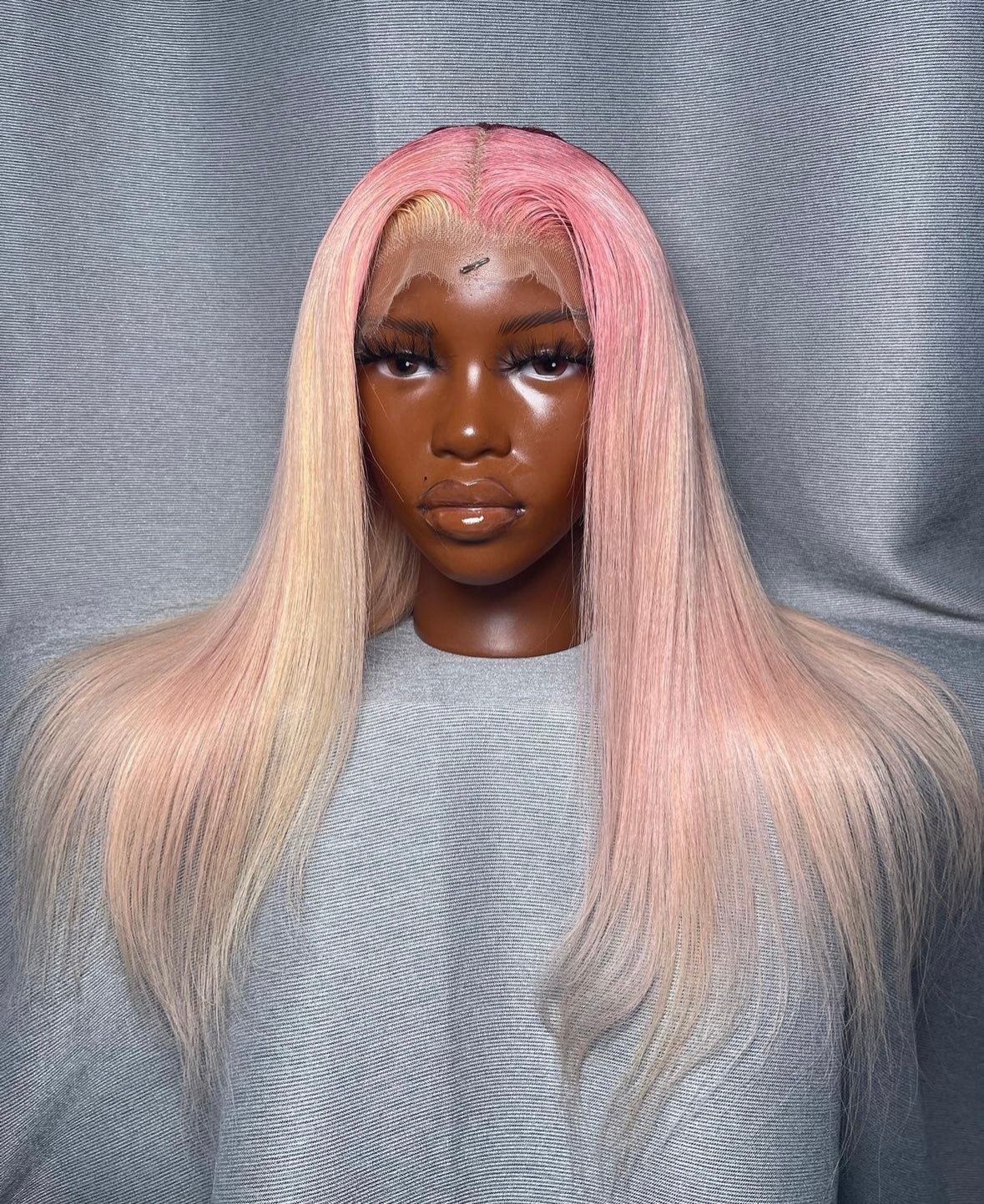 HD 13x4 pink and blonde straight frontal unit