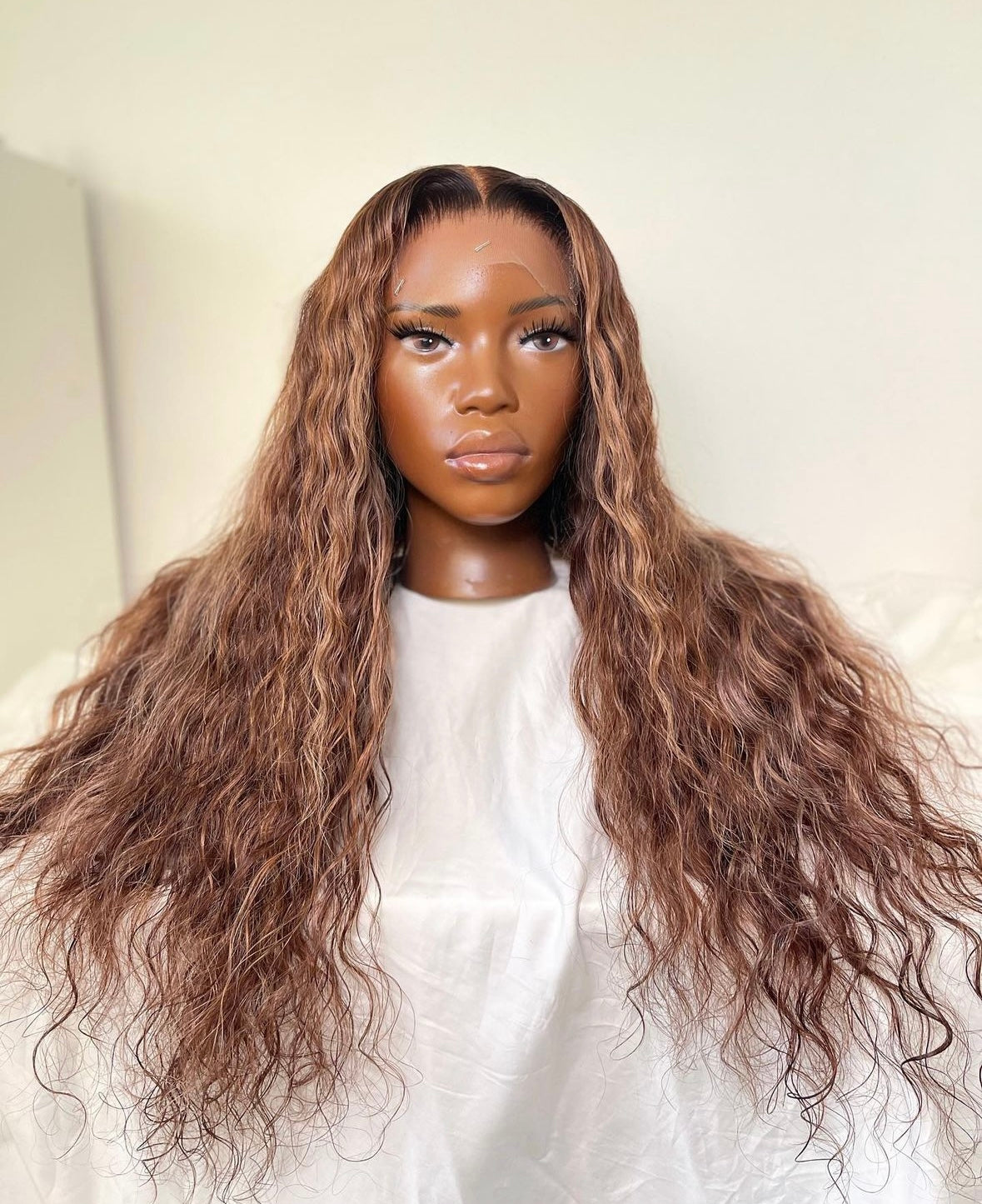 HD 5x5 closure golden brown loose wave frontal unit