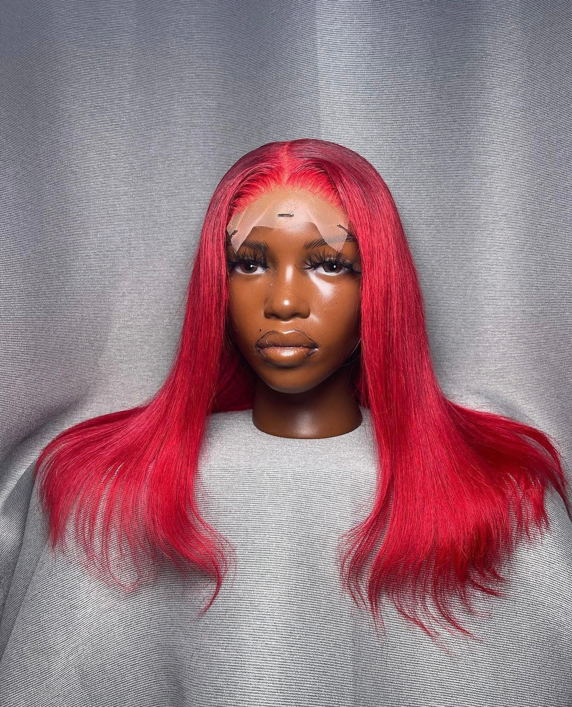 HD 5x5 closure bright red straight frontal unit