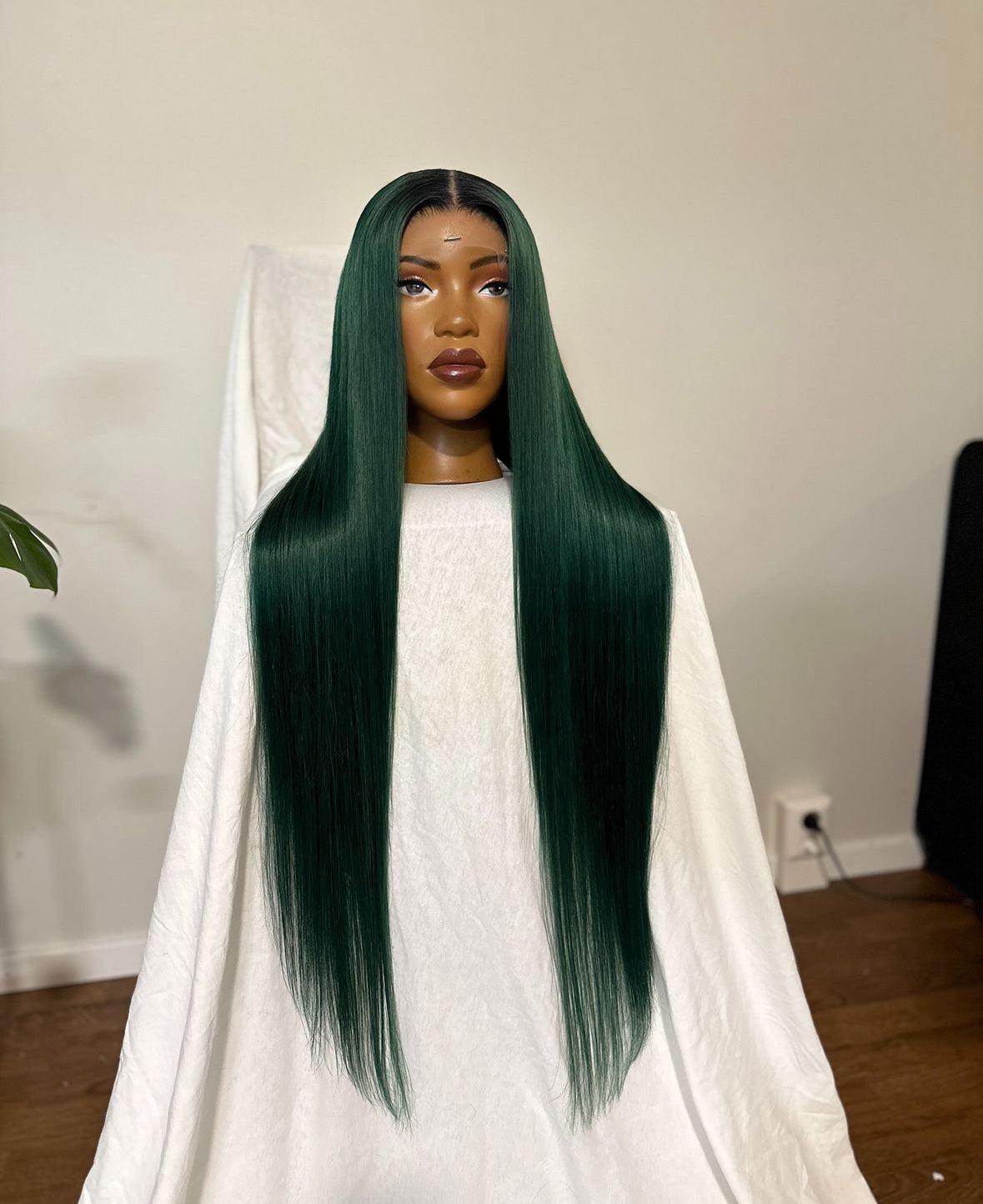 HD 4x4 closure dark green straight frontal unit