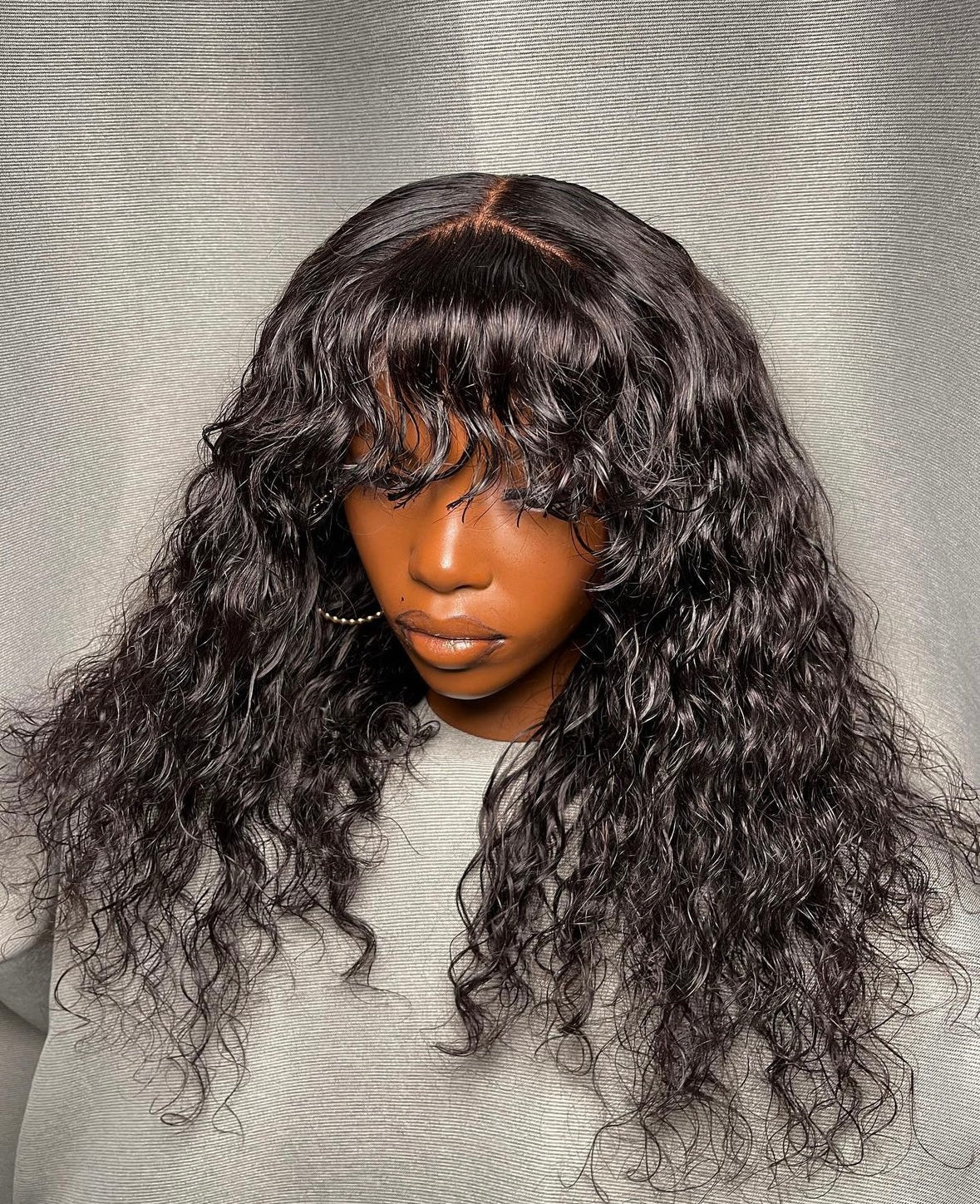 HD 5x5 closure loose fringe wavy frontal unit