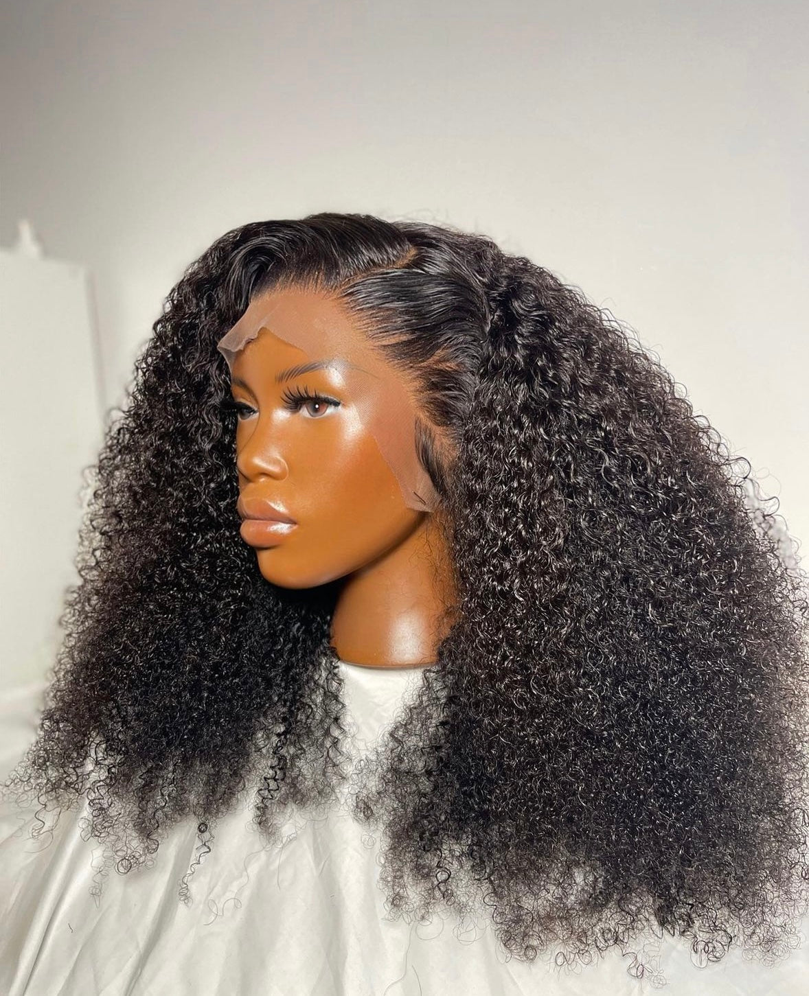 HD 13x4 black kinky curly frontal unit