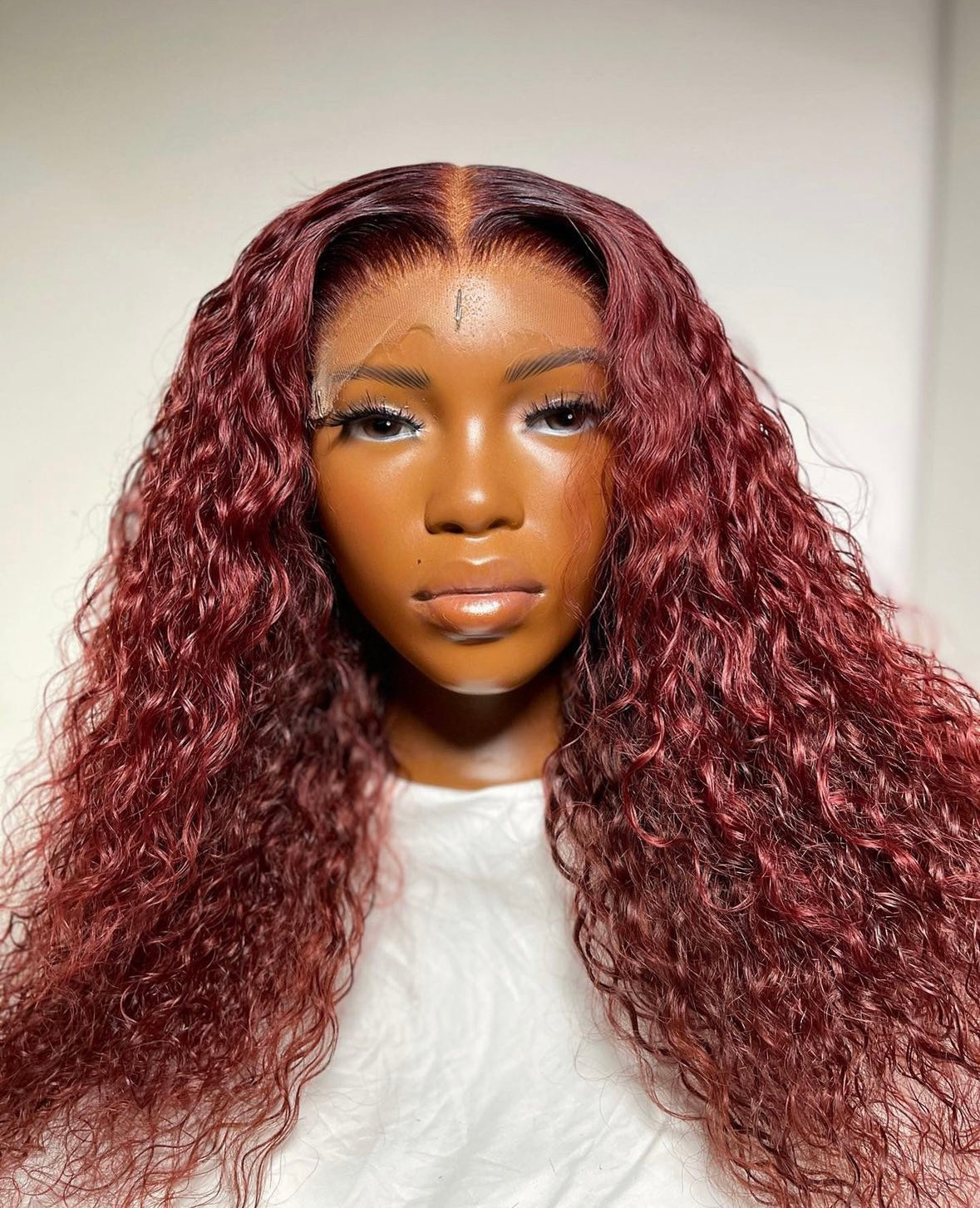 HD 6x6 closure Burgundy deep wave frontal unit