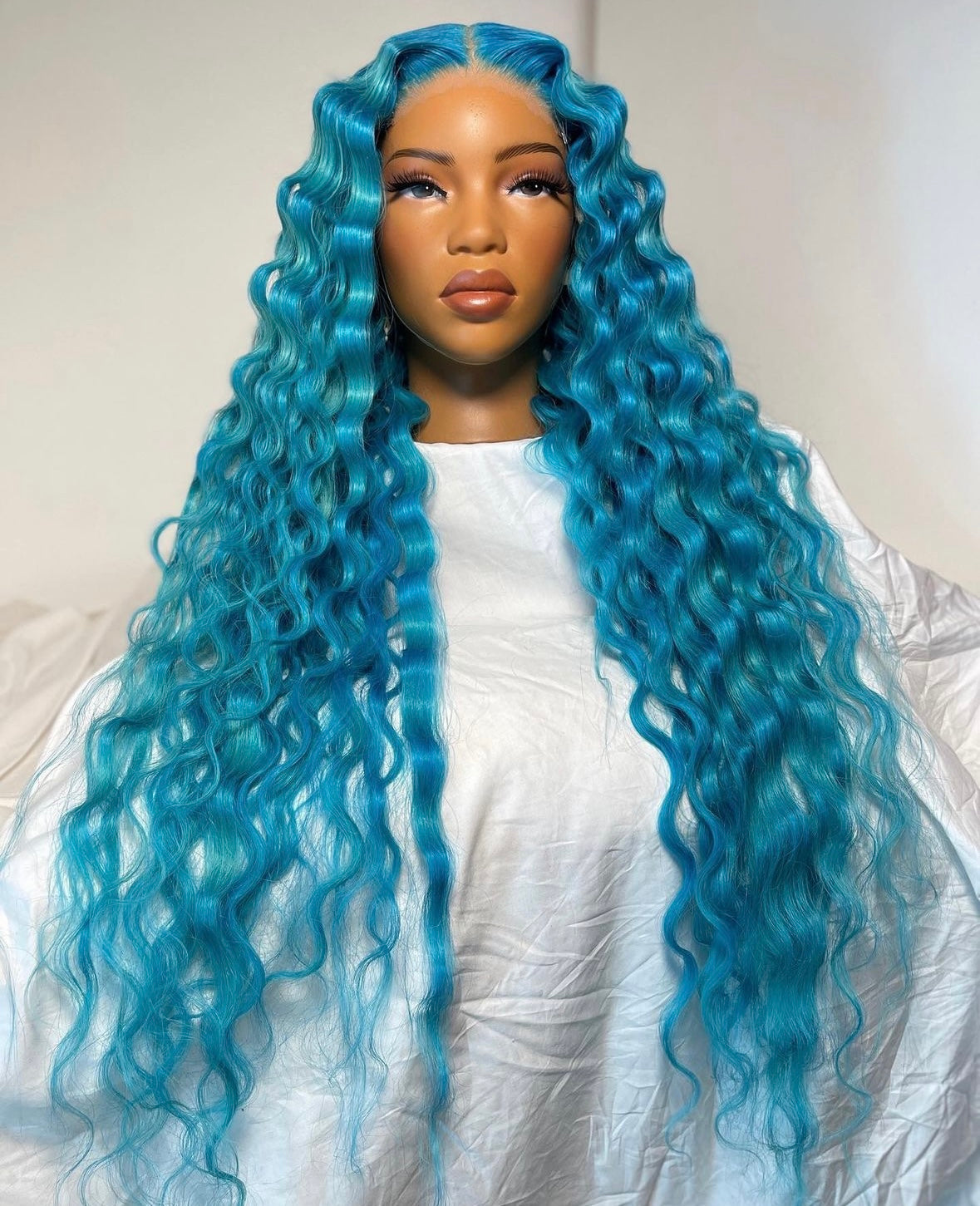 HD 5x5 closure blue mermaid wavy frontal