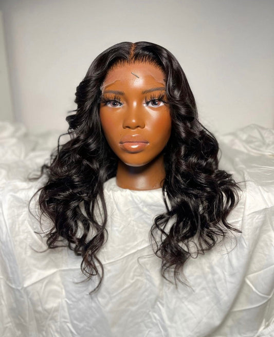 HD 5x5 closure layered wavy frontal unit