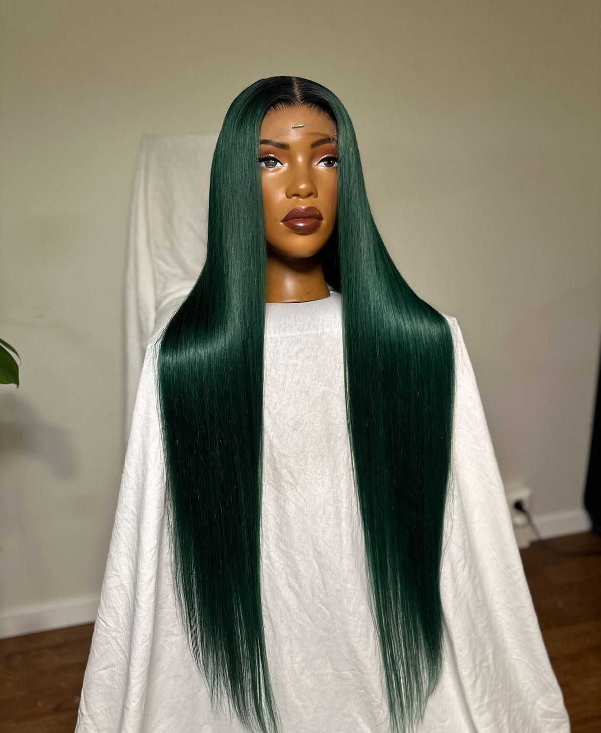 HD 4x4 closure dark green straight frontal unit