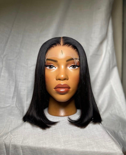 HD 5x5 closure black straight bob
