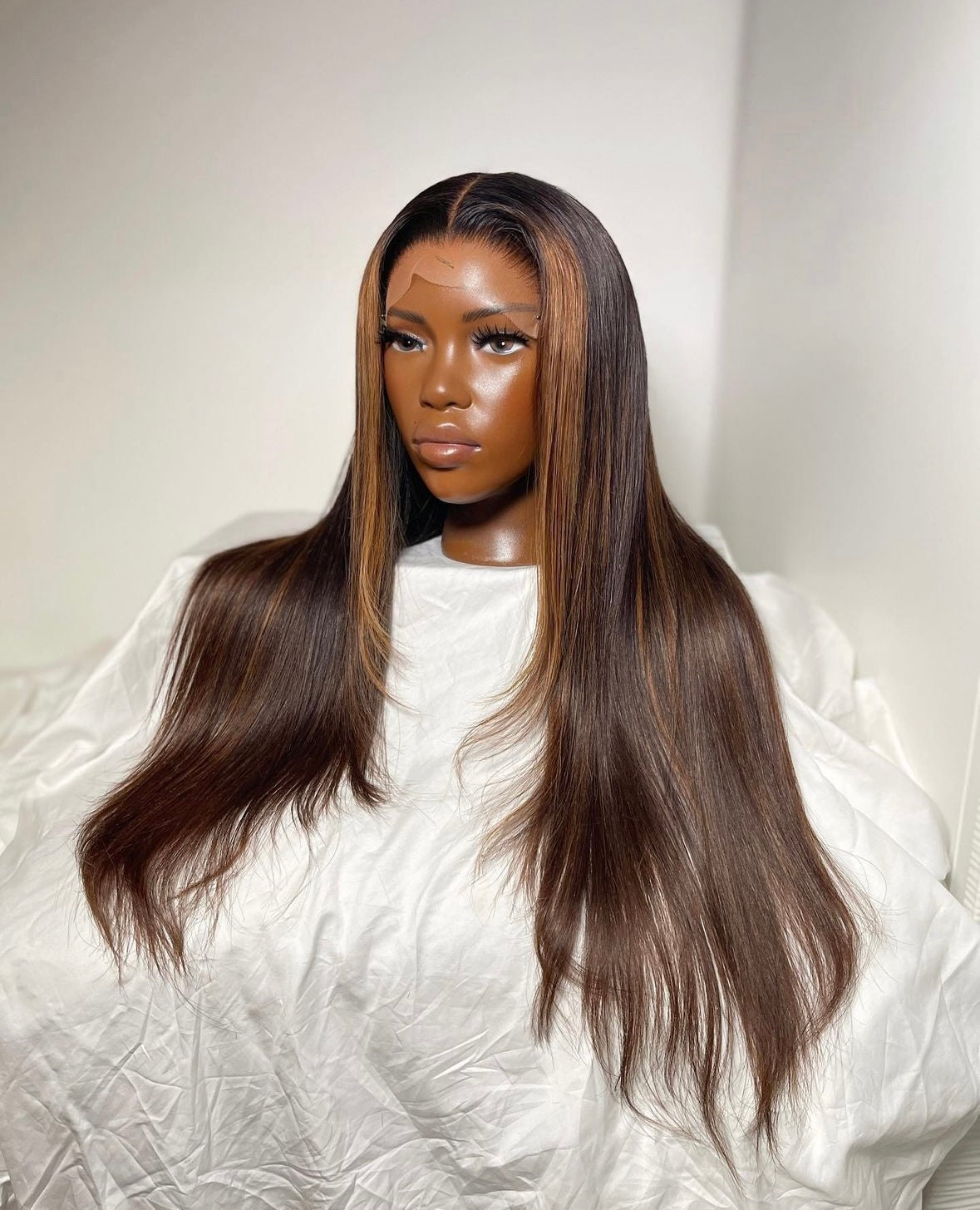 HD 6x6 closure brown highlight straight frontal unit