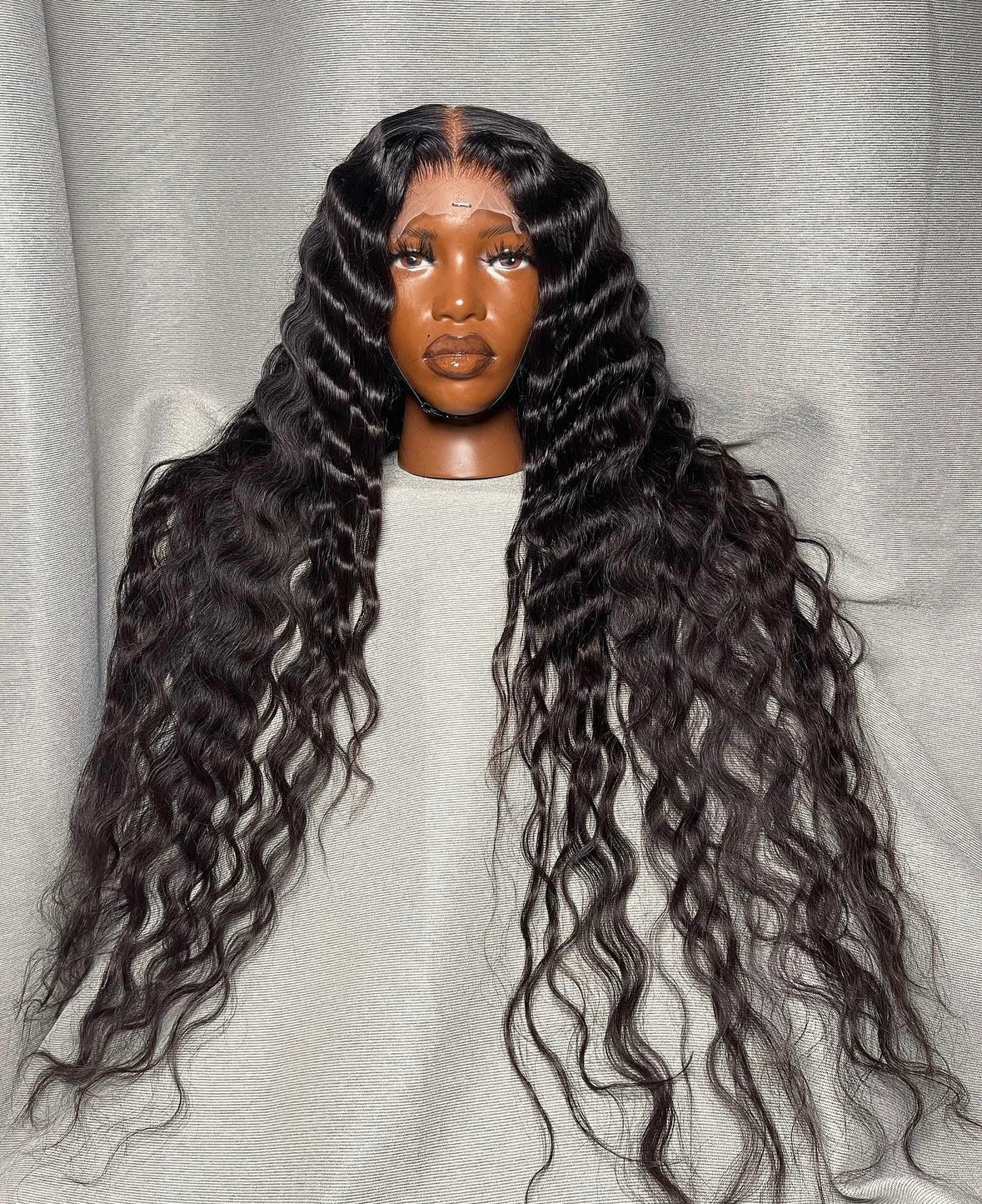 HD 5x5 closure jet black wavy fronta unit