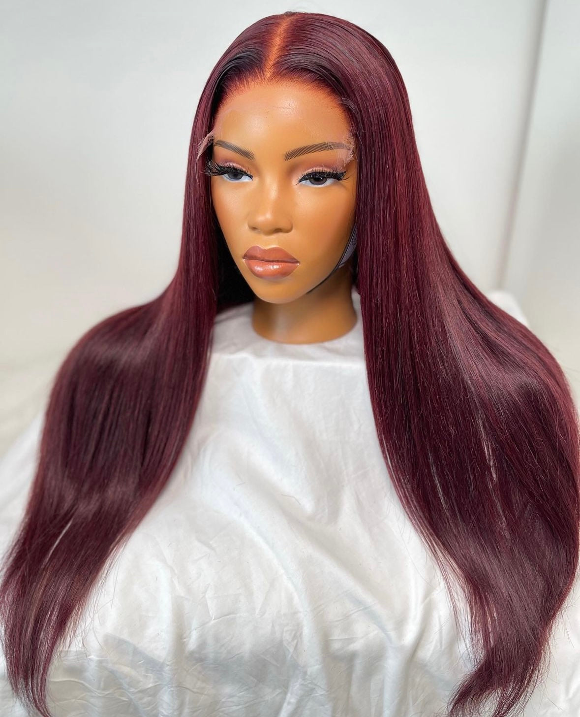 HD 6x6 closure burgundy straight frontal