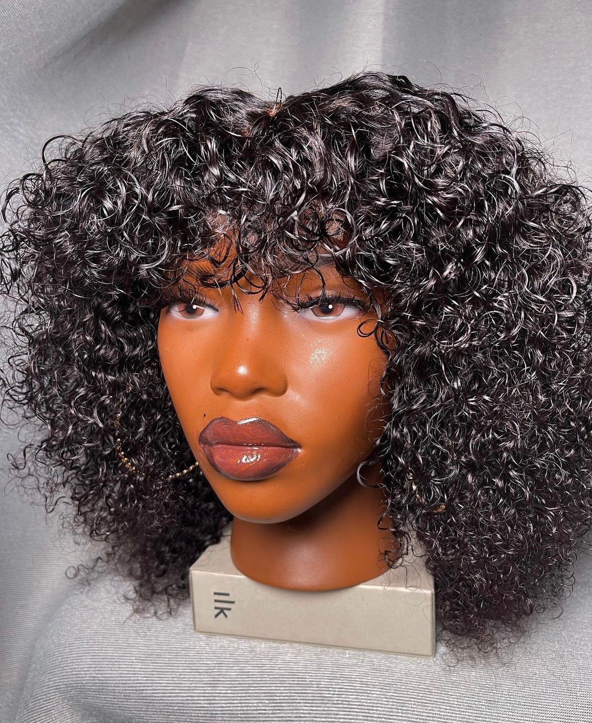 HD 4x4 natural black jerry curly frontal unit